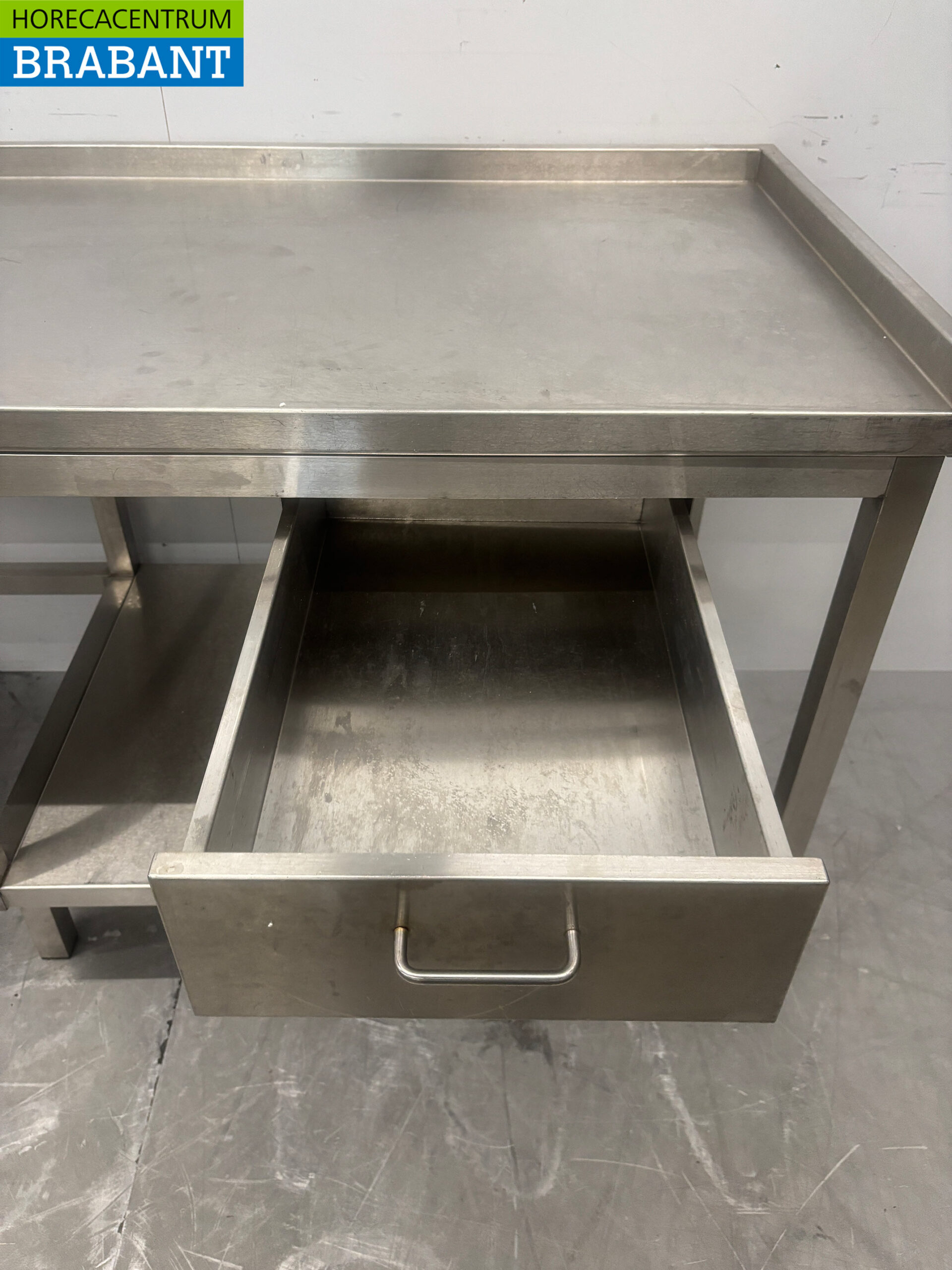 Stainless steel Worktable with drawer 160 x 70 x 87.5 Catering - Image 4