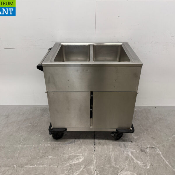 Stainless steel Rieber Mobile Bain-Marie 2 x 1/1 GN with warming cabinet 230V Horeca