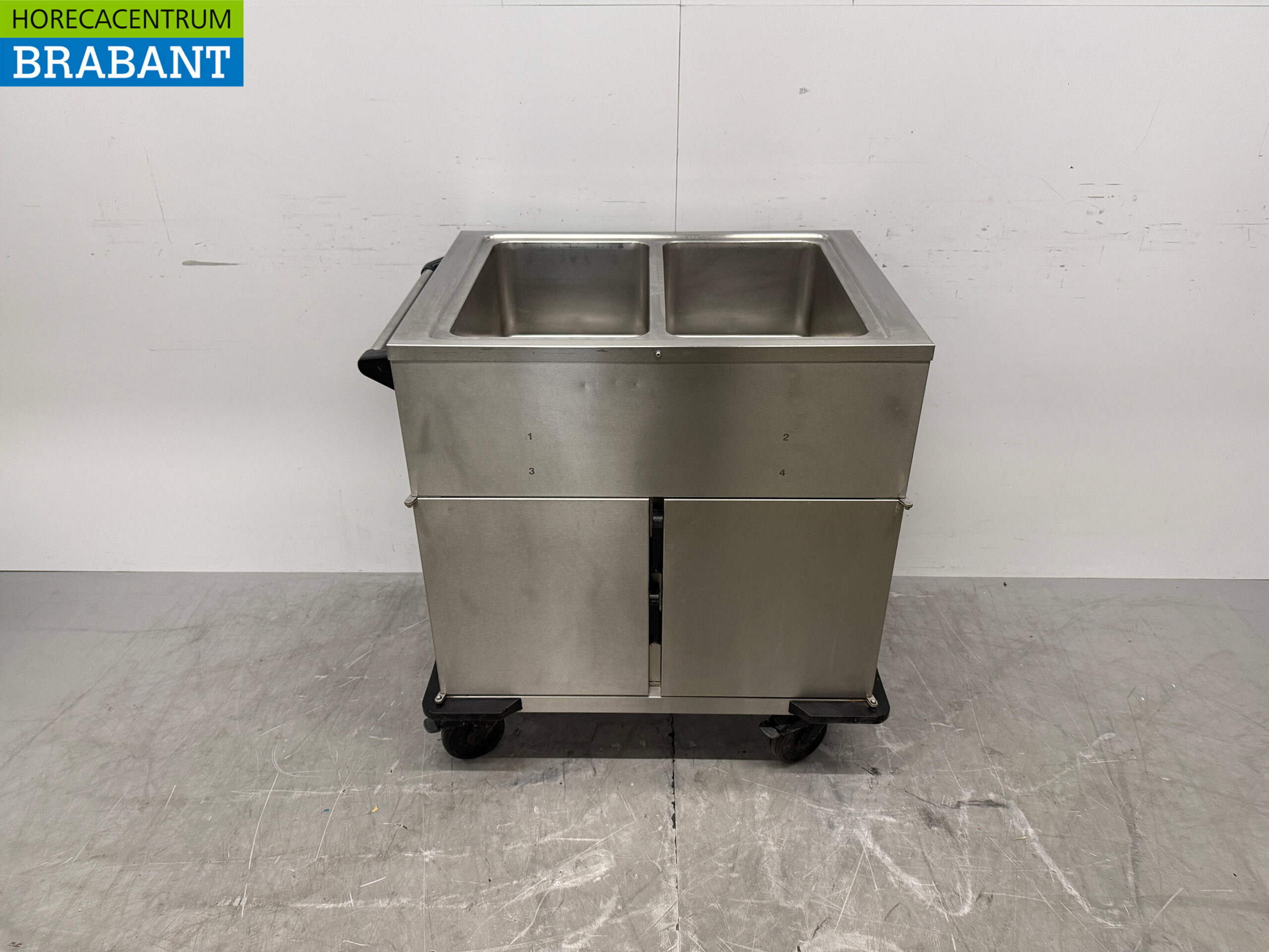 Stainless steel Rieber Mobile Bain-Marie 2 x 1/1 GN with warming cabinet 230V Horeca