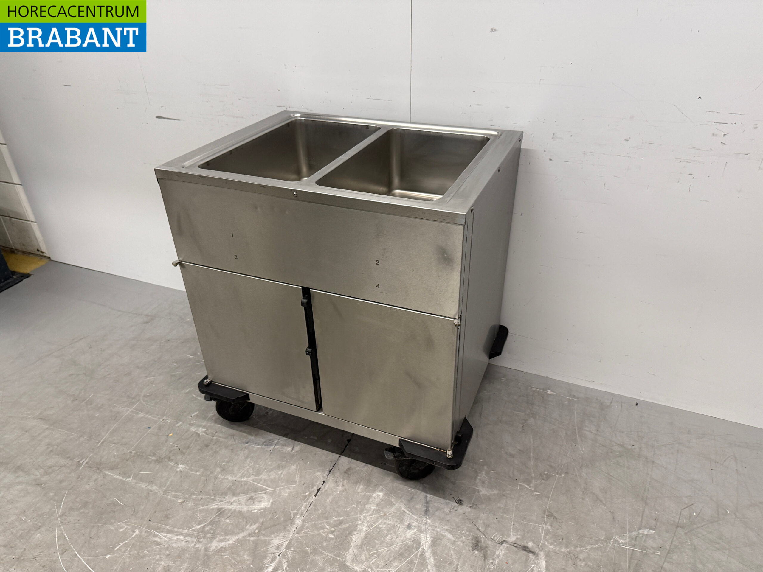 Stainless steel Rieber Mobile Bain-Marie 2 x 1/1 GN with warming cabinet 230V Horeca - Image 2