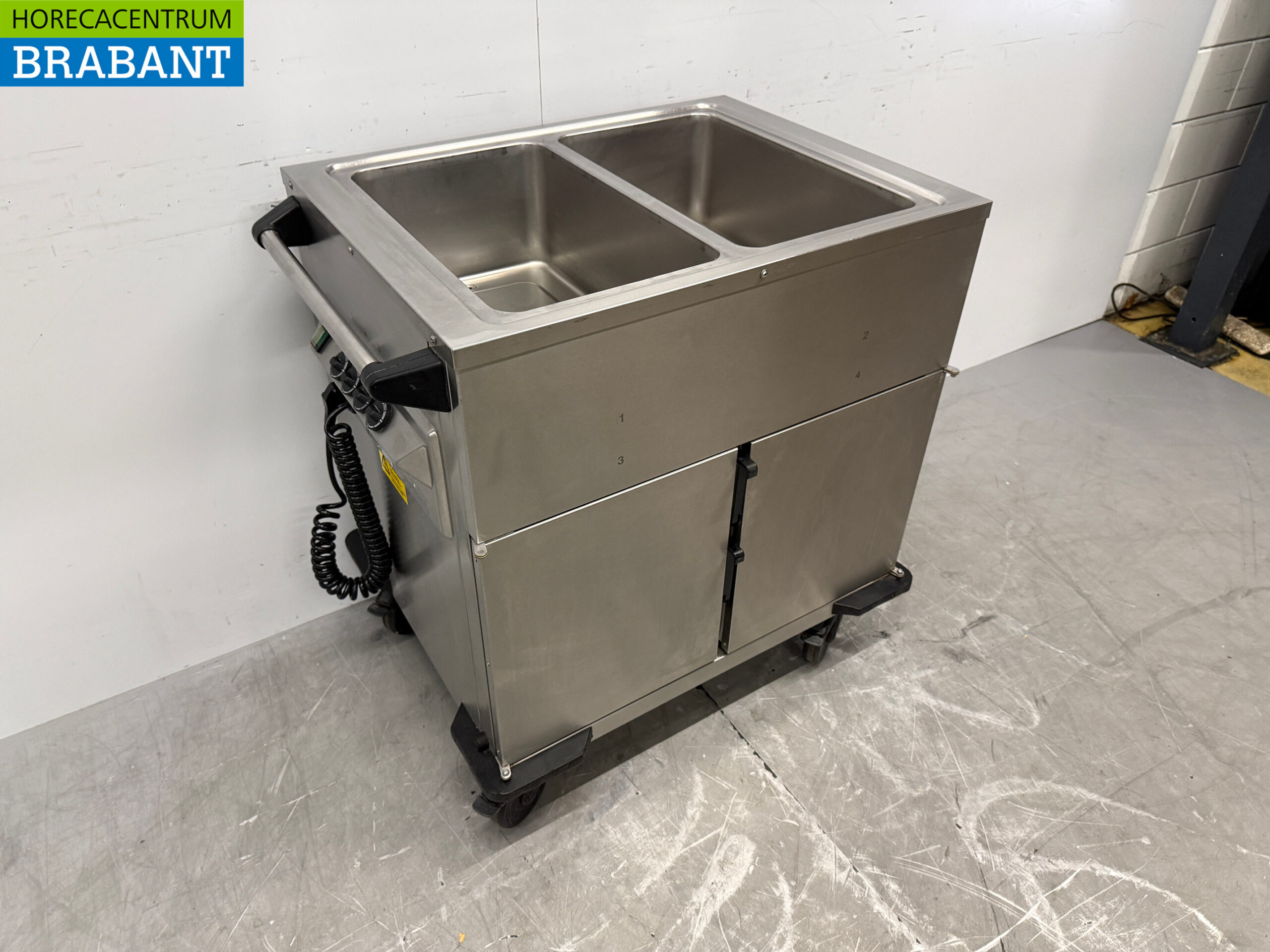 Stainless steel Rieber Mobile Bain-Marie 2 x 1/1 GN with warming cabinet 230V Horeca - Image 3