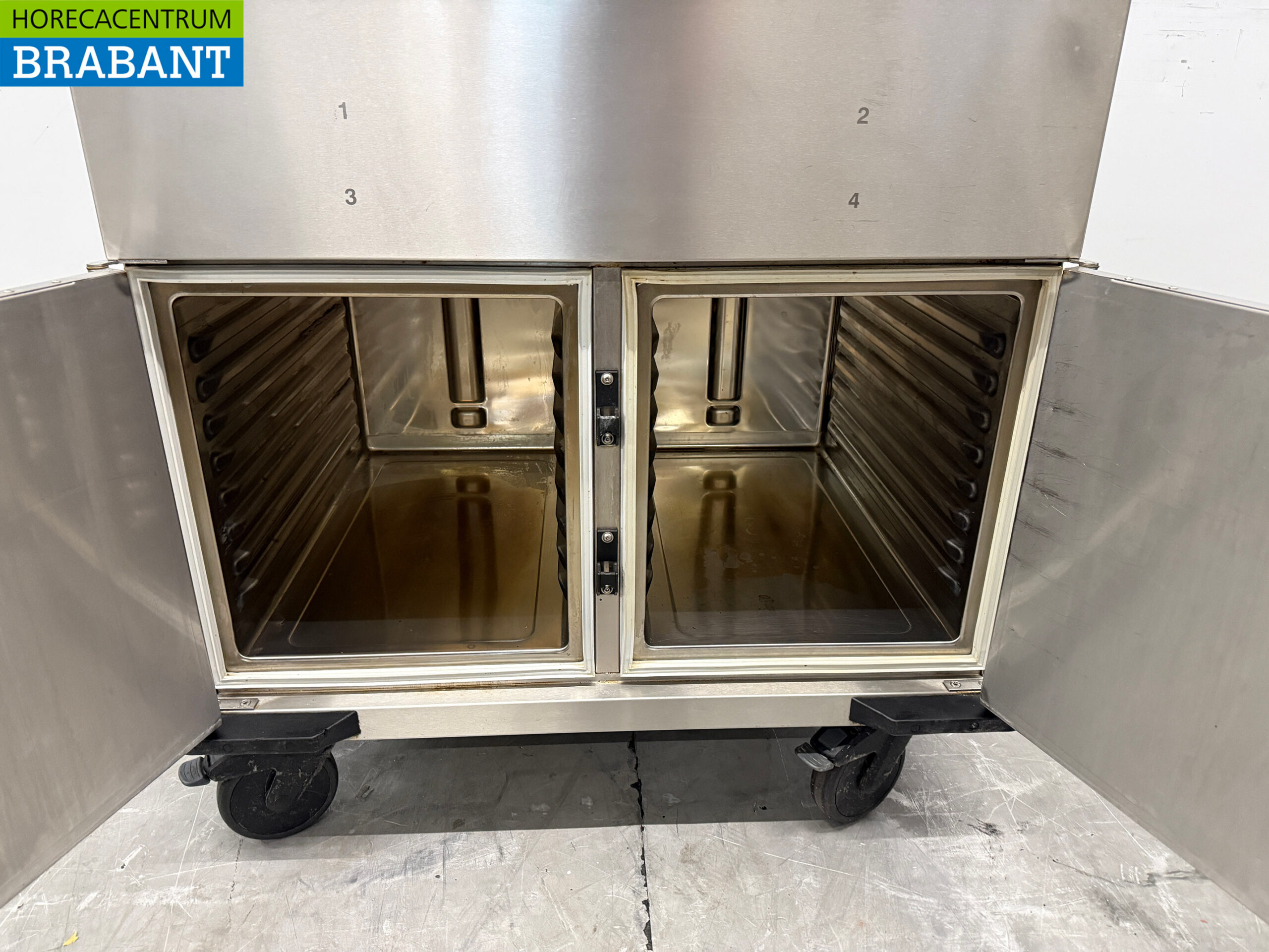Stainless steel Rieber Mobile Bain-Marie 2 x 1/1 GN with warming cabinet 230V Horeca - Image 5