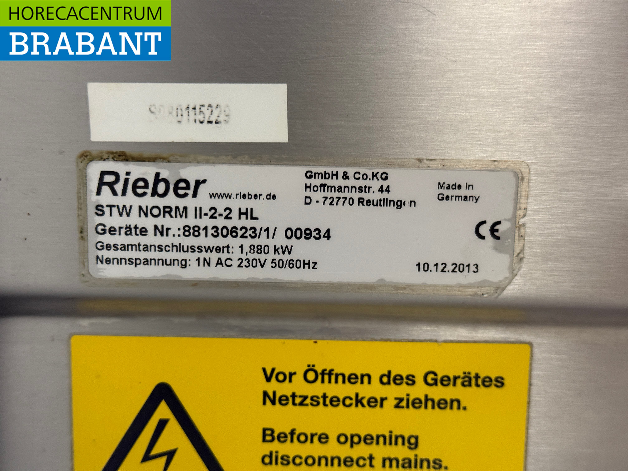 Stainless steel Rieber Mobile Bain-Marie 2 x 1/1 GN with warming cabinet 230V Horeca - Image 7
