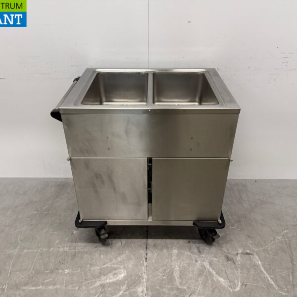 Stainless steel Rieber Mobile Bain-Marie 2 x 1/1 GN with warming cabinet 230V Horeca