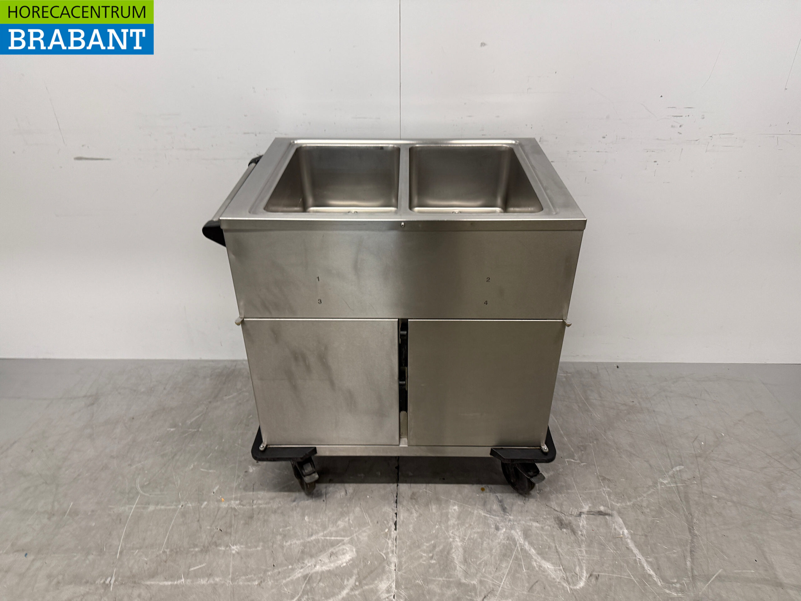 Stainless steel Rieber Mobile Bain-Marie 2 x 1/1 GN with warming cabinet 230V Horeca