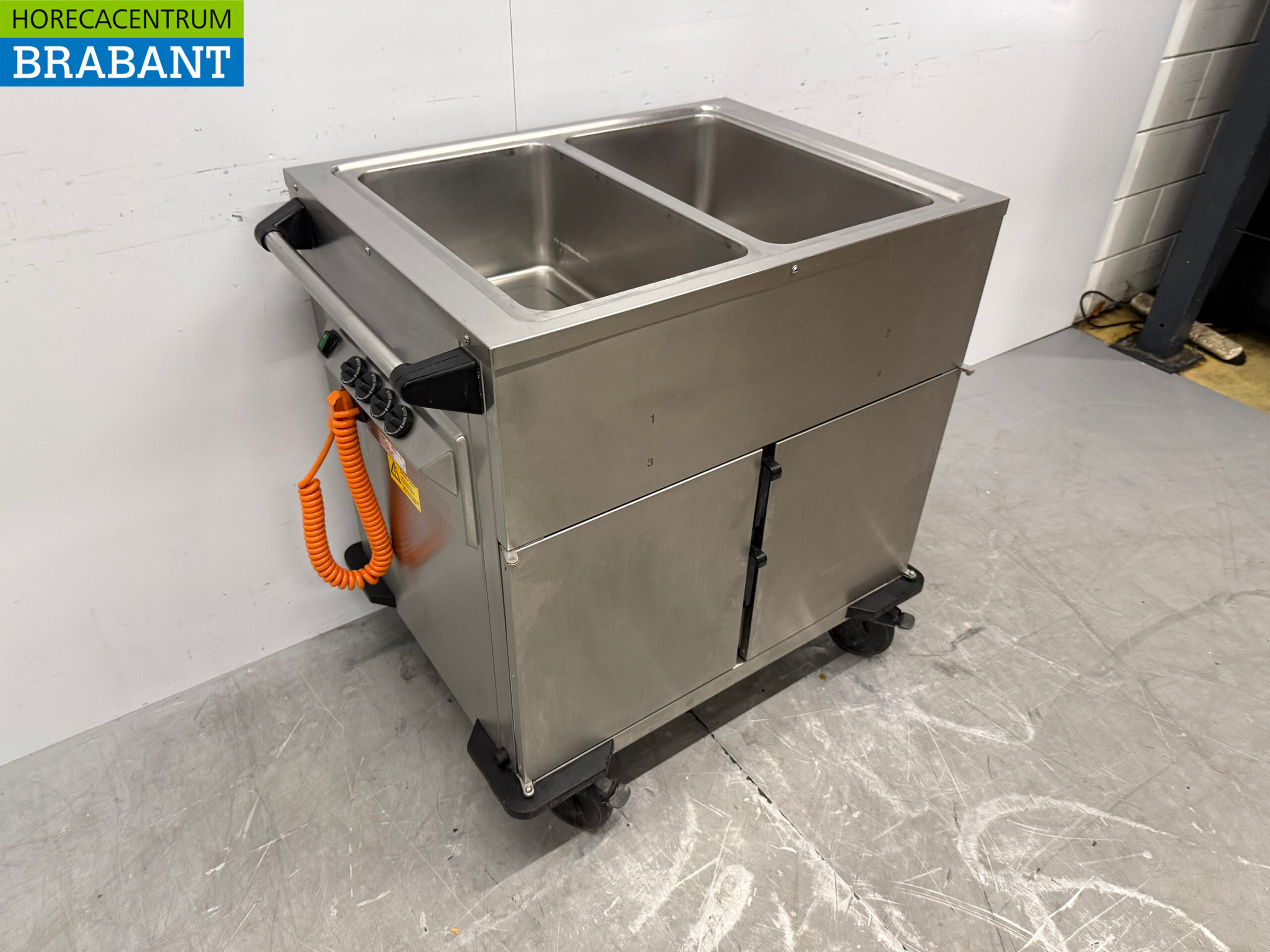 Stainless steel Rieber Mobile Bain-Marie 2 x 1/1 GN with warming cabinet 230V Horeca - Image 3