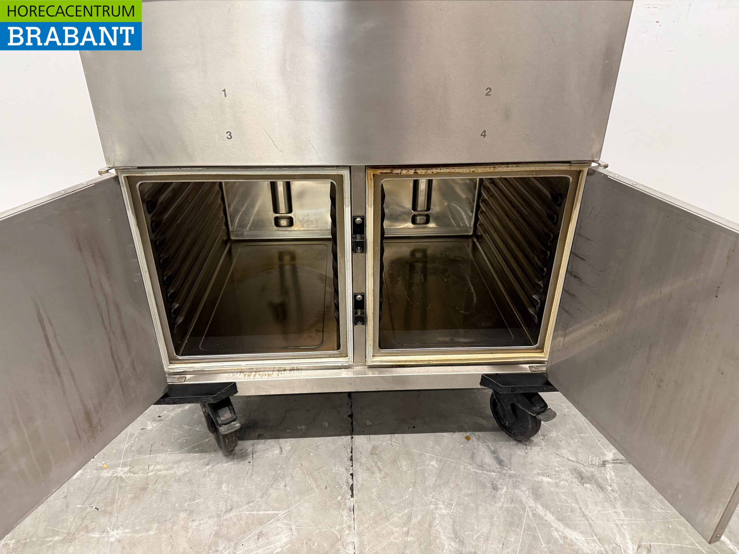 Stainless steel Rieber Mobile Bain-Marie 2 x 1/1 GN with warming cabinet 230V Horeca - Image 5