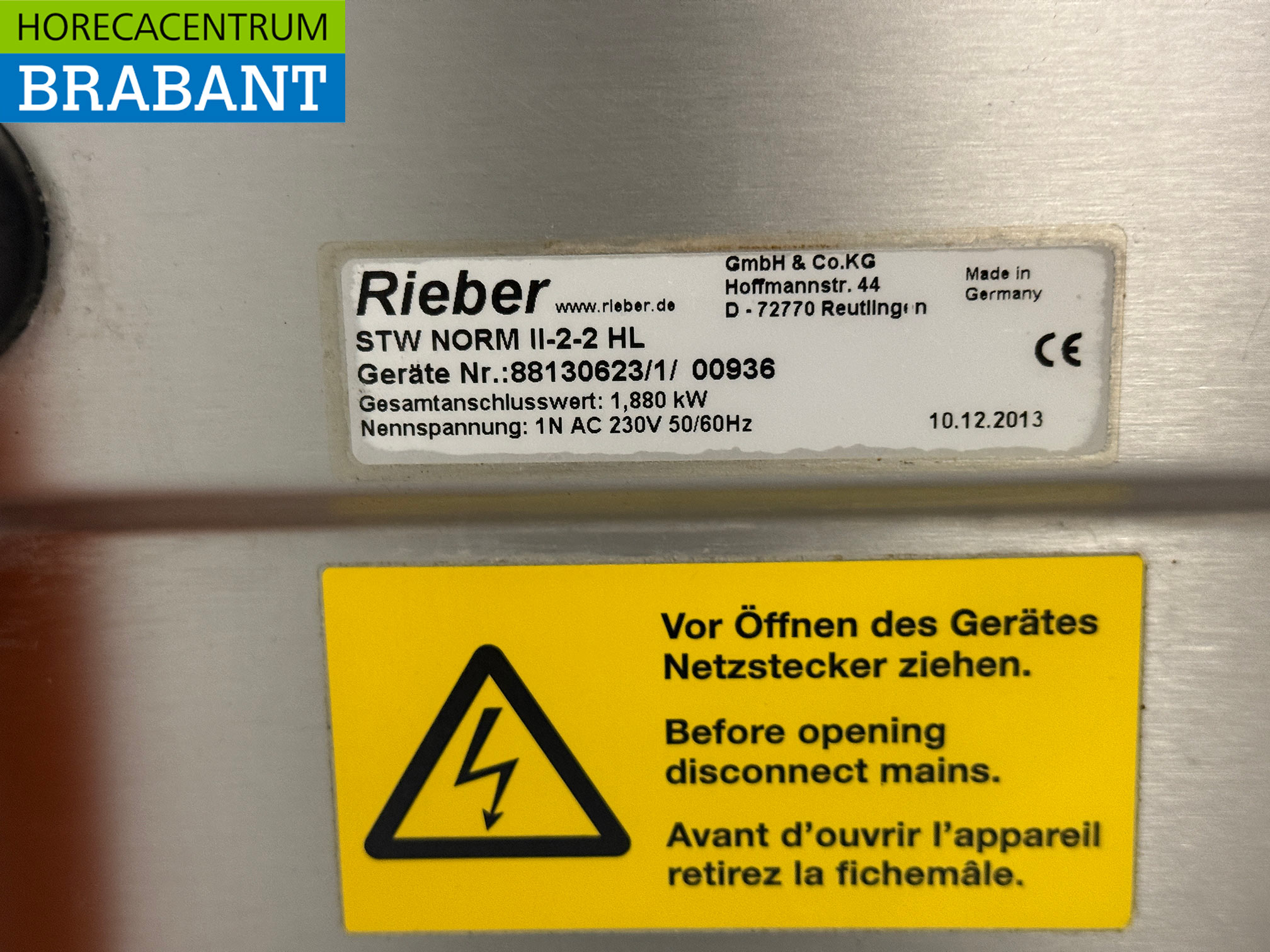 Stainless steel Rieber Mobile Bain-Marie 2 x 1/1 GN with warming cabinet 230V Horeca - Image 7