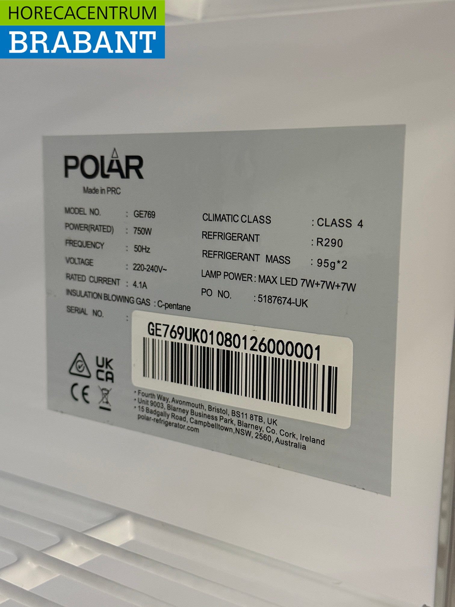 Polar Mobile 3 Glass Door Refrigerator 1300 liters 230V Catering - Image 6