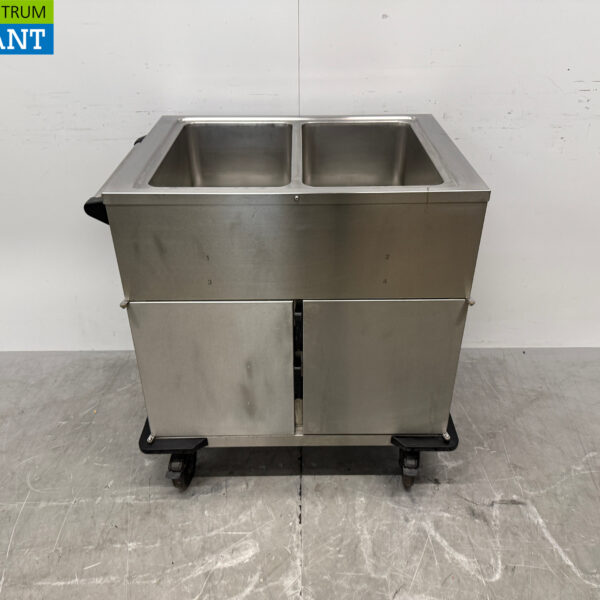 Stainless steel Rieber Mobile Bain-Marie 2 x 1/1 GN with warming cabinet 230V Horeca