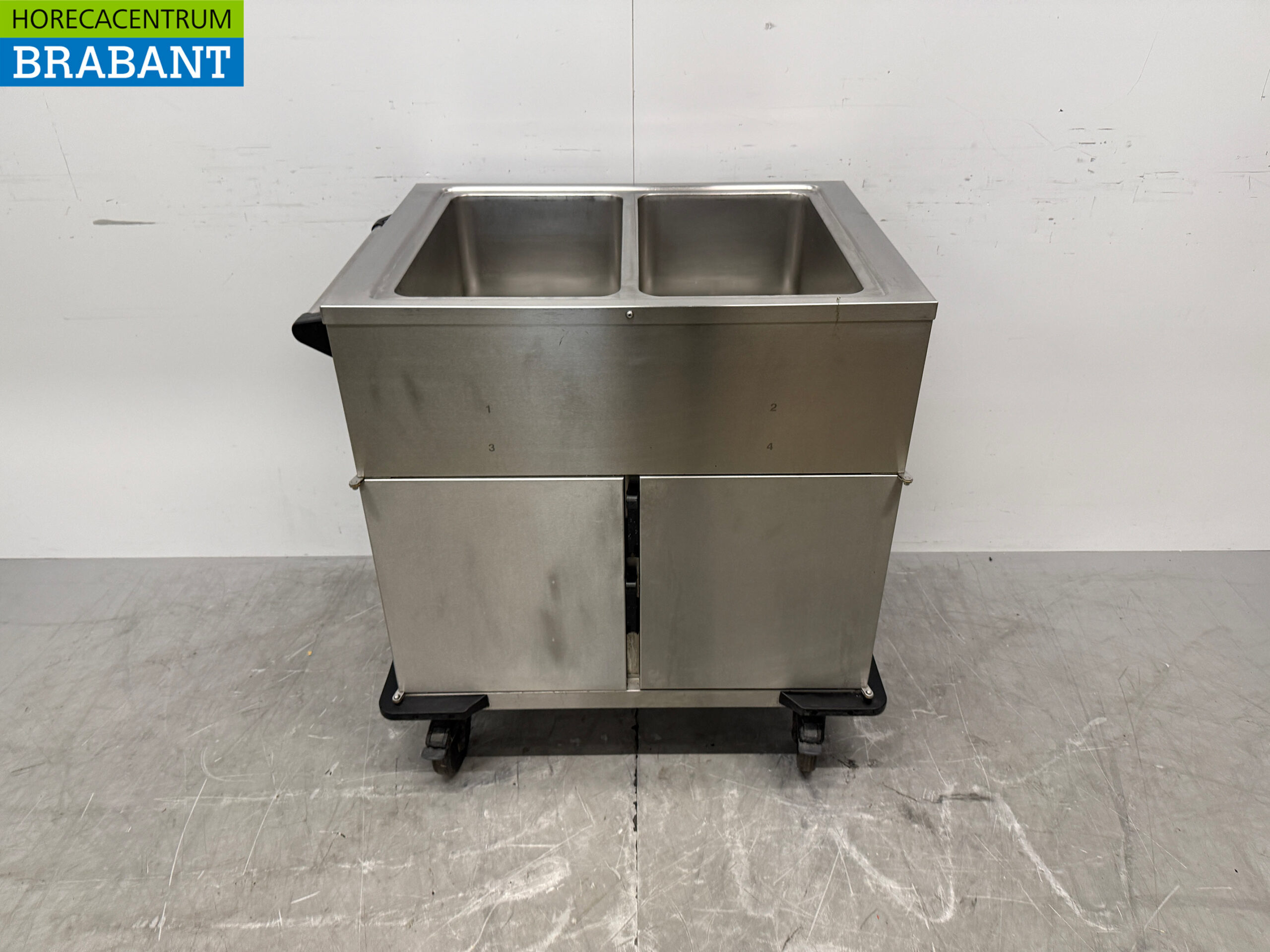 Stainless steel Rieber Mobile Bain-Marie 2 x 1/1 GN with warming cabinet 230V Horeca