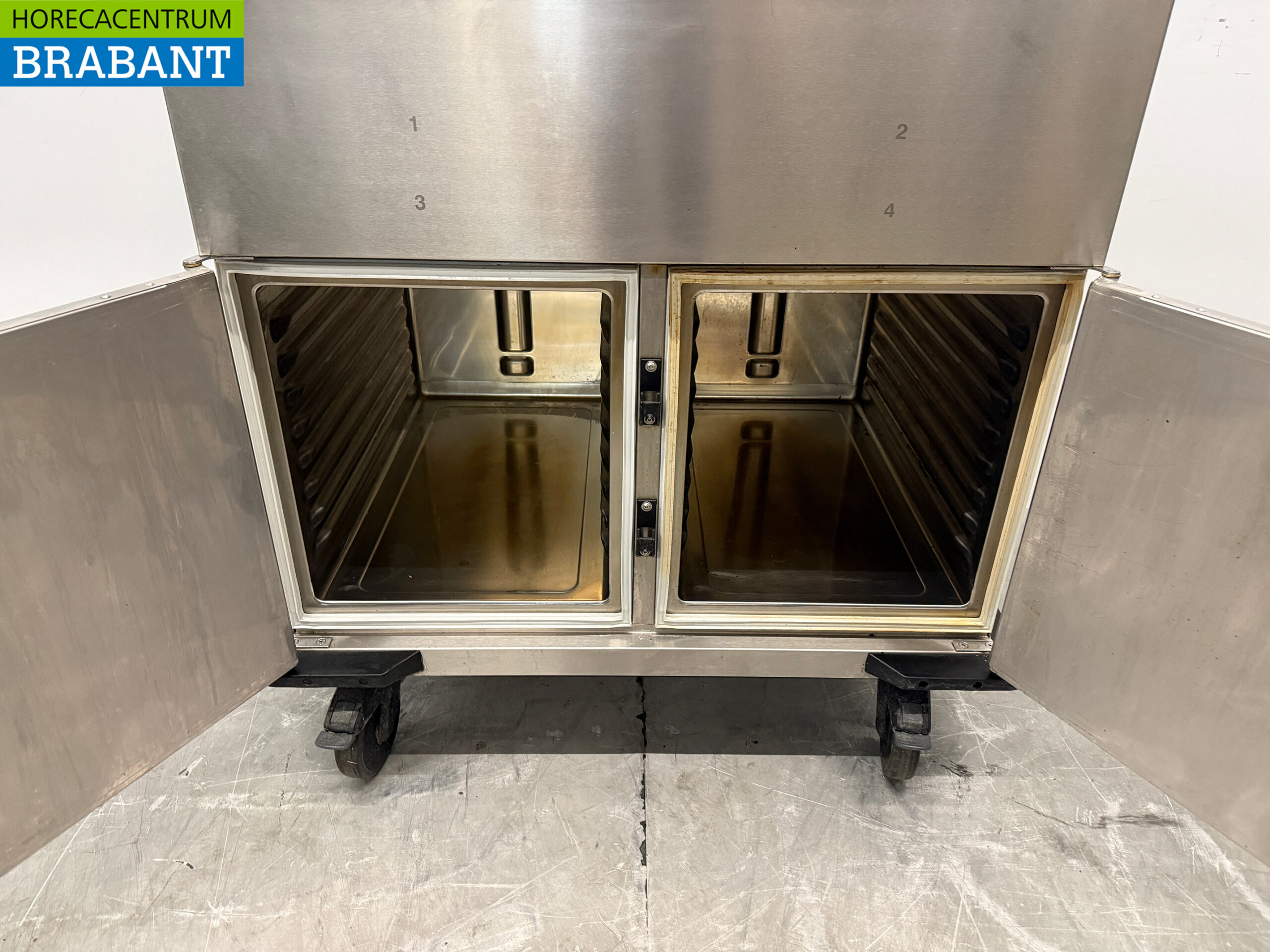 Stainless steel Rieber Mobile Bain-Marie 2 x 1/1 GN with warming cabinet 230V Horeca - Image 5