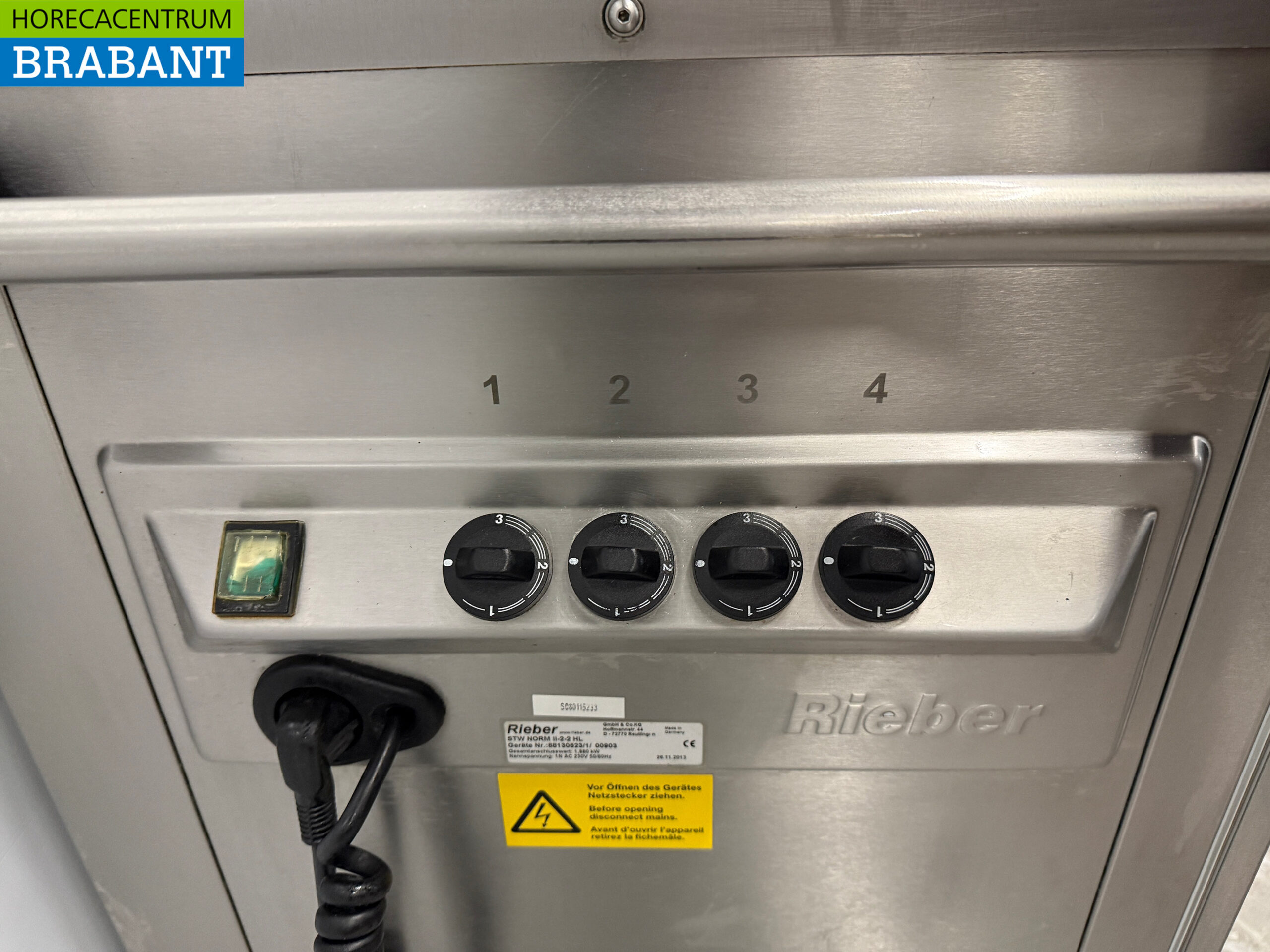 Stainless steel Rieber Mobile Bain-Marie 2 x 1/1 GN with warming cabinet 230V Horeca - Image 6