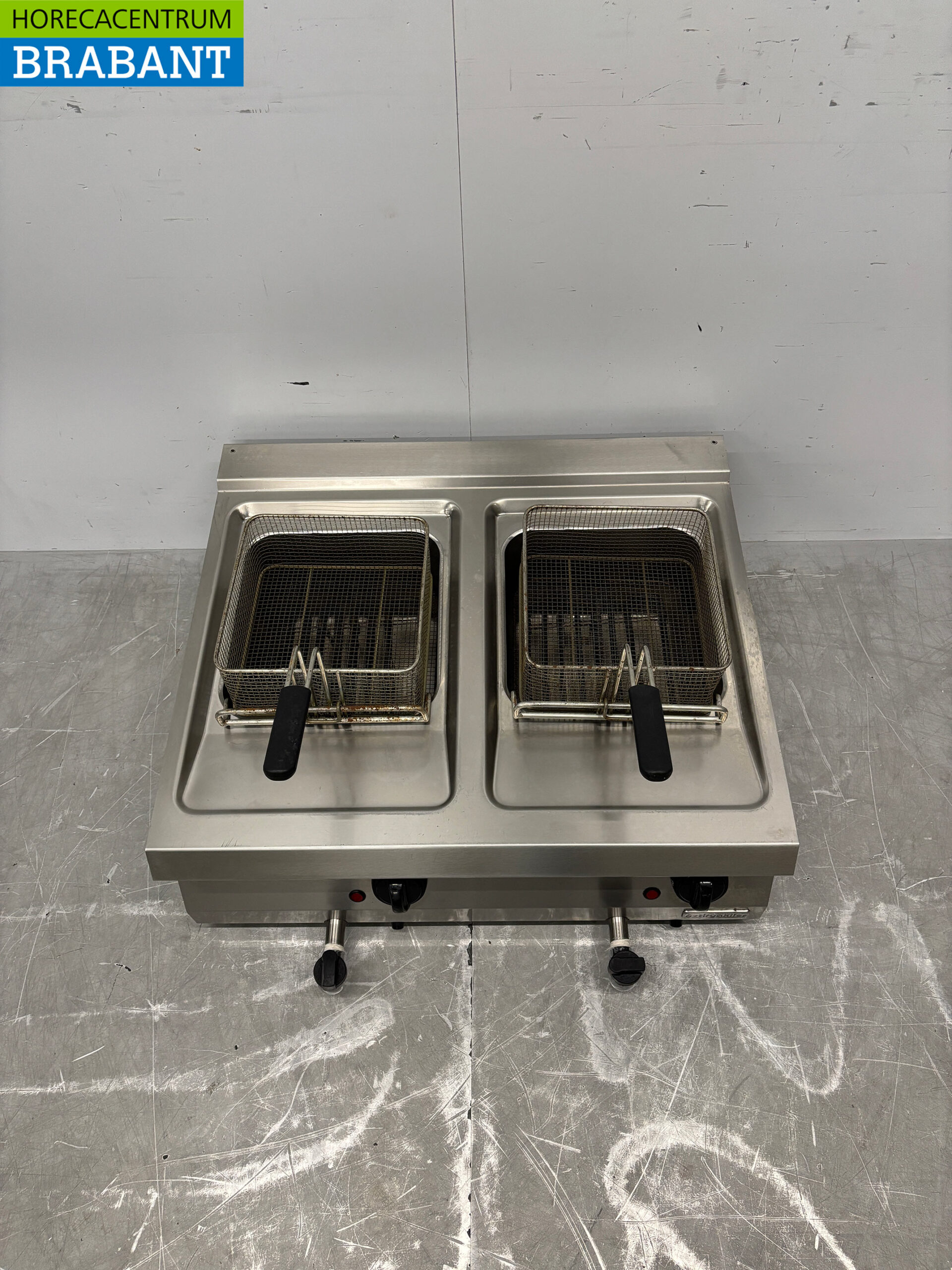 Stainless steel Oztiryakiler Double Fryer 2 x 12 liters 400V Horeca - Image 4