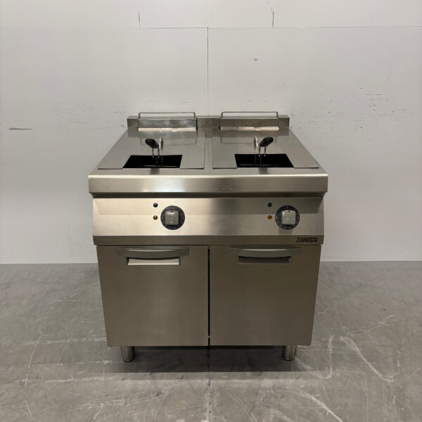 Stainless steel Zanussi Double Fryer 2 x 18 liters 80 cm 400V Horeca