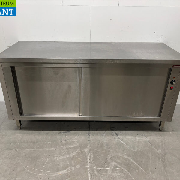 Stainless steel Diamond Holding Cabinet 2 Sliding Doors 180 cm 230V Catering