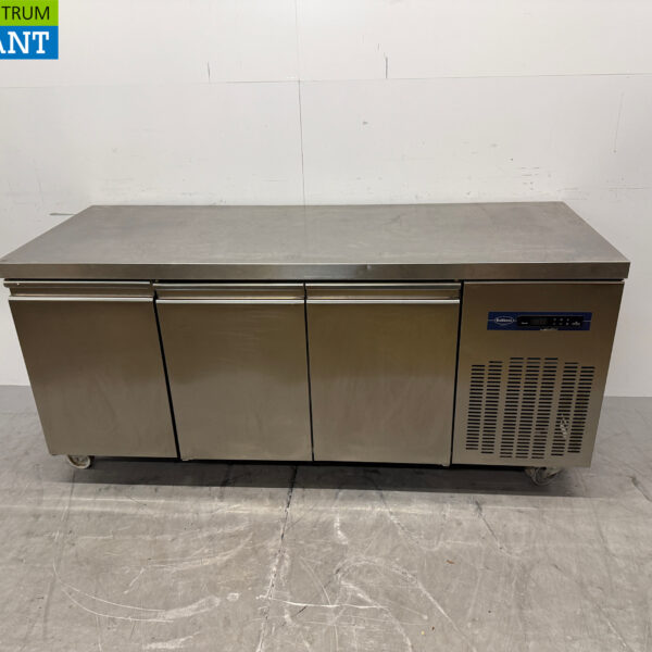 Stainless steel Rubbens Mobile Freezer Workbench 3 Doors 184.5 cm 230V Horeca