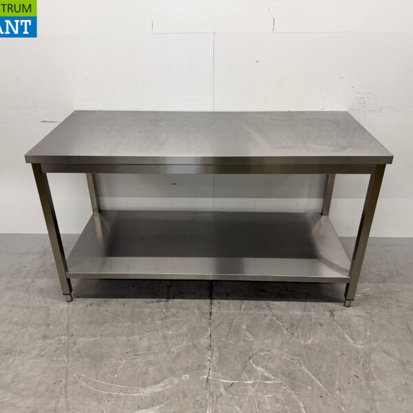 Stainless steel Worktable with undershelf 160 x 70 x 88.5 cm Horeca