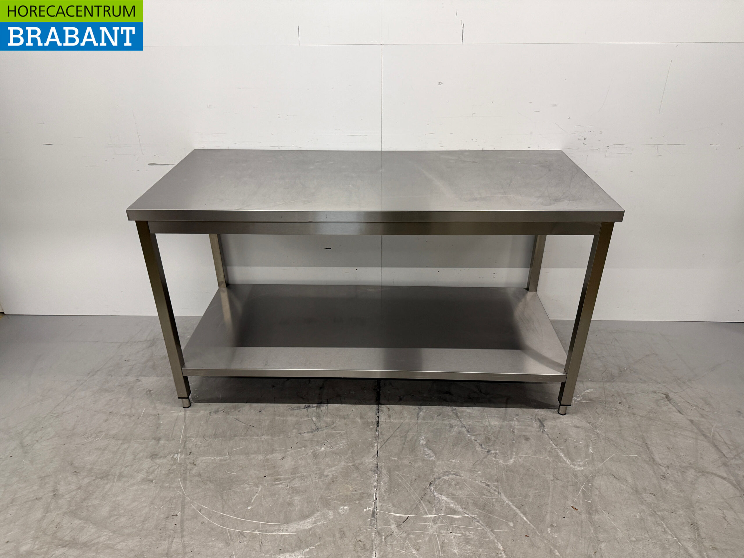 Stainless steel Worktable with undershelf 160 x 70 x 88.5 cm Horeca