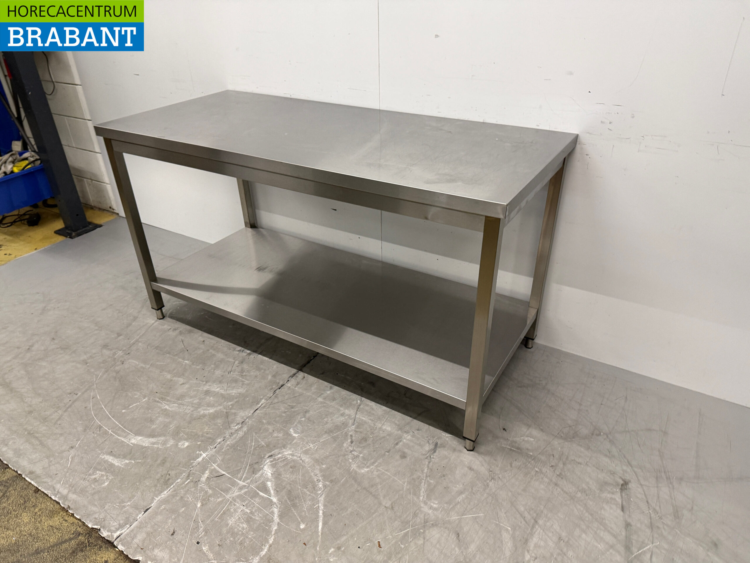 Stainless steel Worktable with undershelf 160 x 70 x 88.5 cm Horeca - Image 2