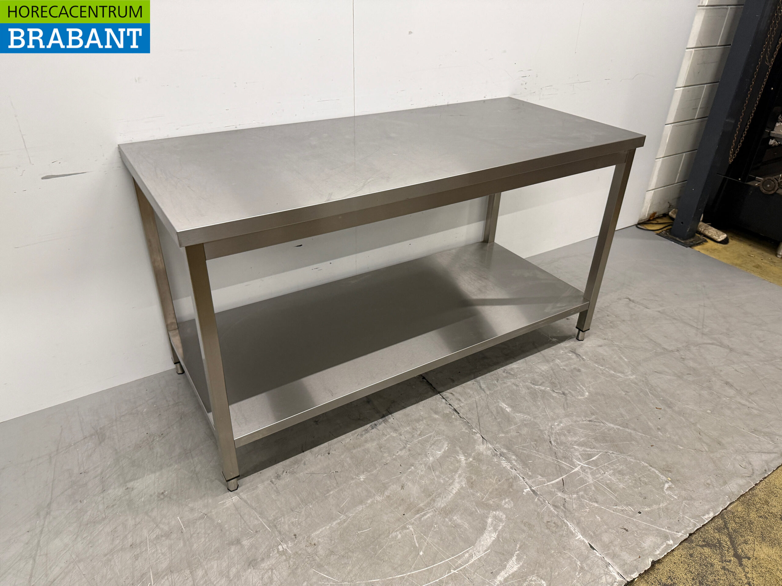 Stainless steel Worktable with undershelf 160 x 70 x 88.5 cm Horeca - Image 3