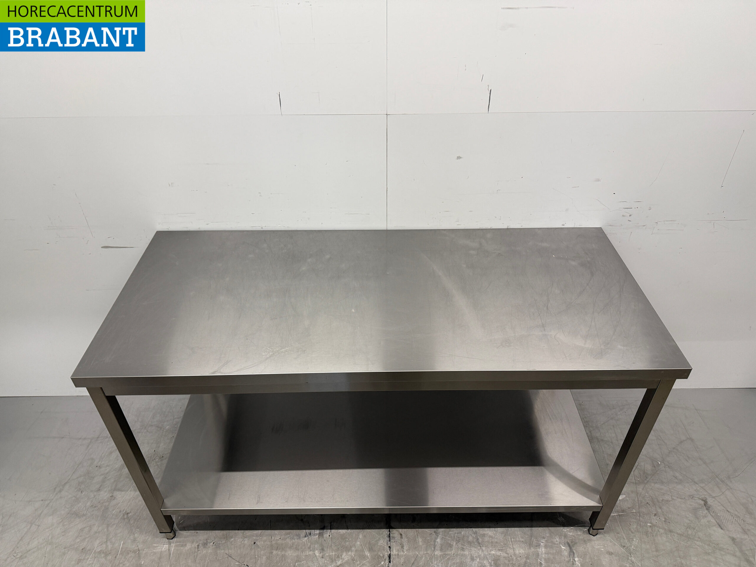 Stainless steel Worktable with undershelf 160 x 70 x 88.5 cm Horeca - Image 4