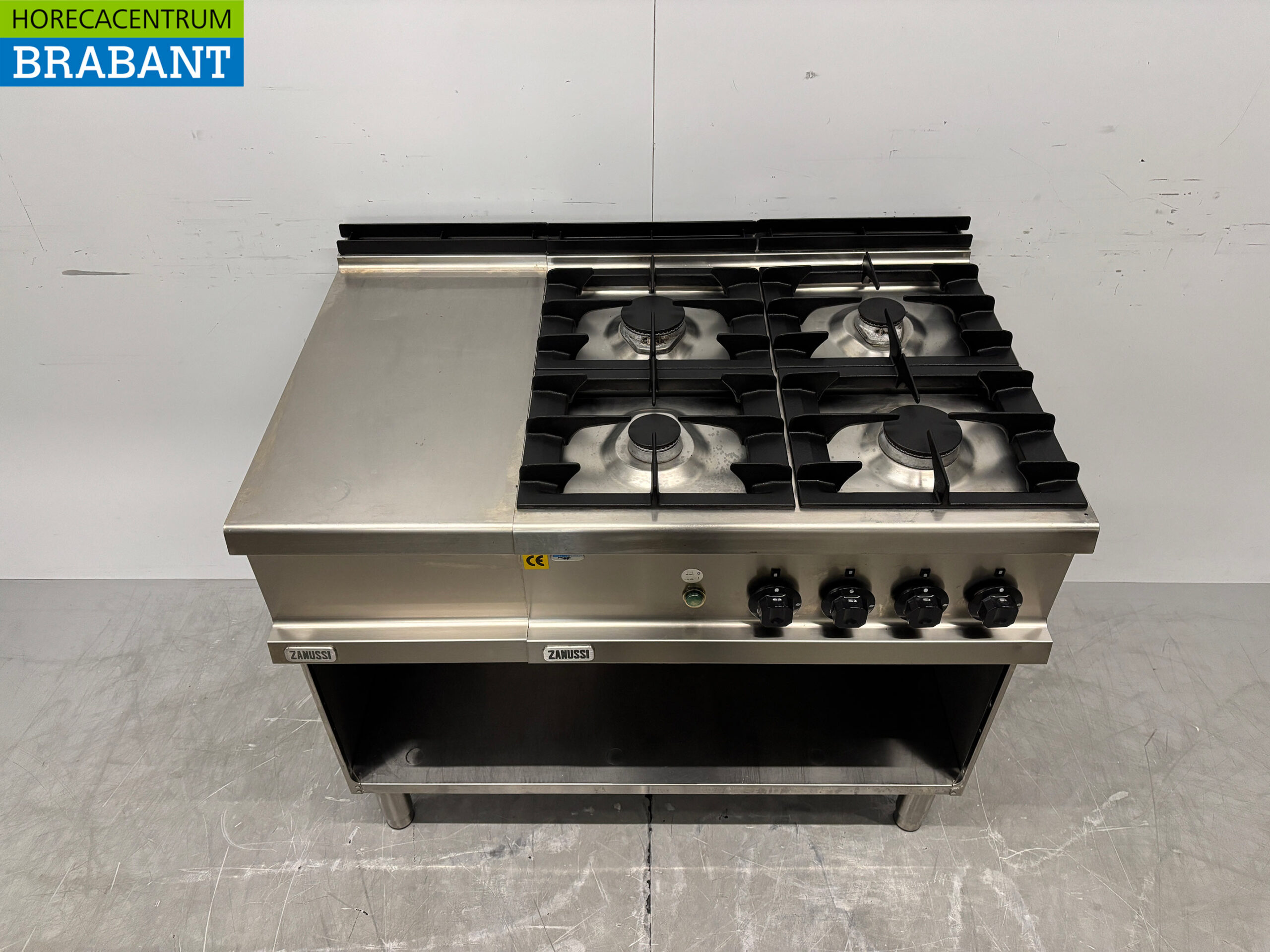 Stainless steel Zanussi 4 burner stove with work unit 105 cm GAS + 230V Horeca - Image 5