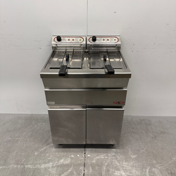 Stainless steel Stilfer Double Fryer 2 x 9 liters 2 x 230V Horeca