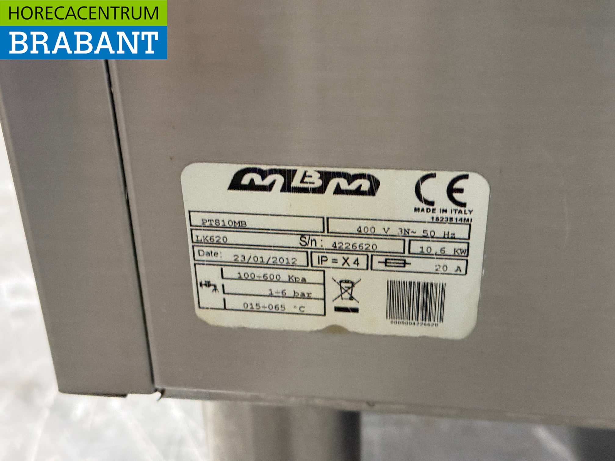 Stainless steel MBM Sliding dishwasher 400V Horeca - Image 6