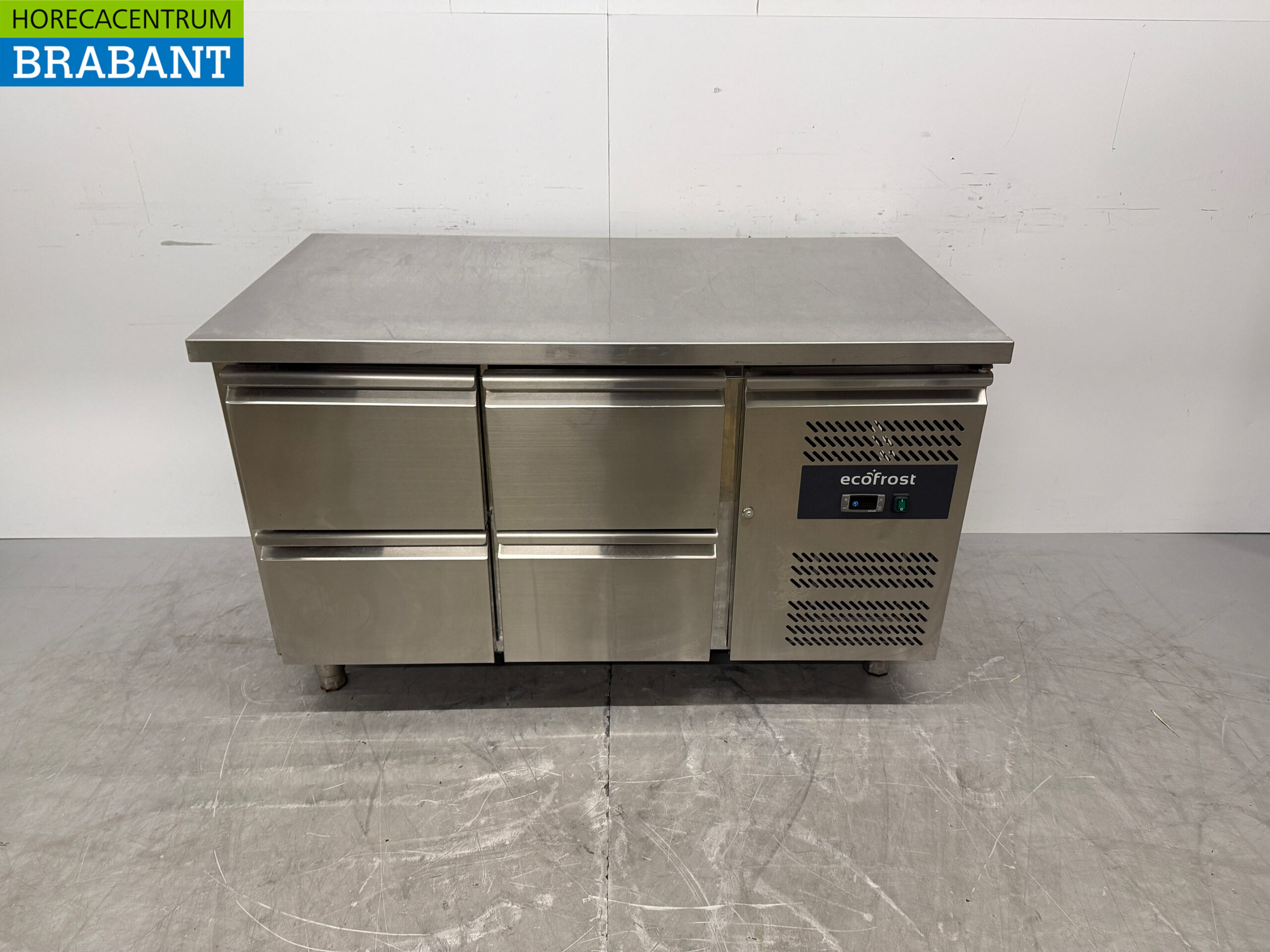 Stainless steel Ecofrost Refrigerated Workbench 4 Drawers 136 cm 230V Catering