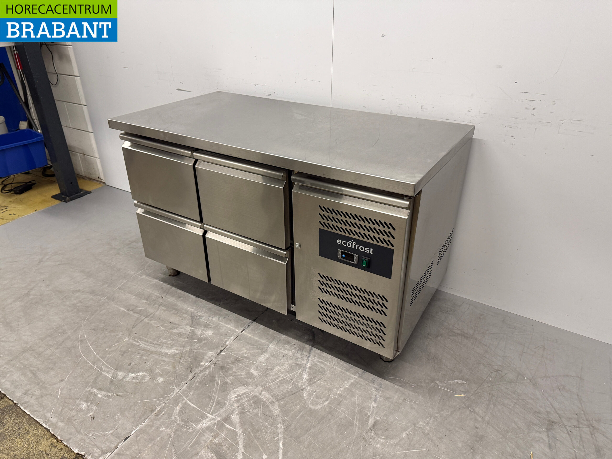 Stainless steel Ecofrost Refrigerated Workbench 4 Drawers 136 cm 230V Catering - Image 2