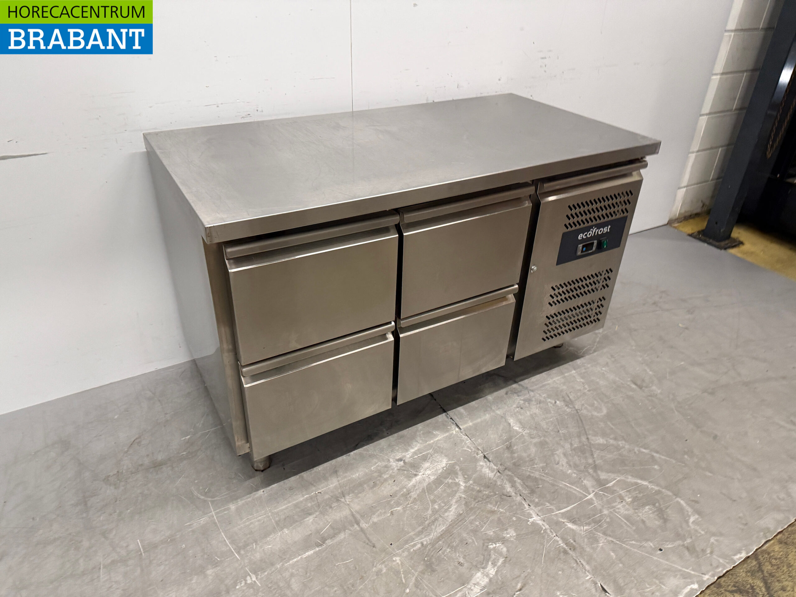 Stainless steel Ecofrost Refrigerated Workbench 4 Drawers 136 cm 230V Catering - Image 3