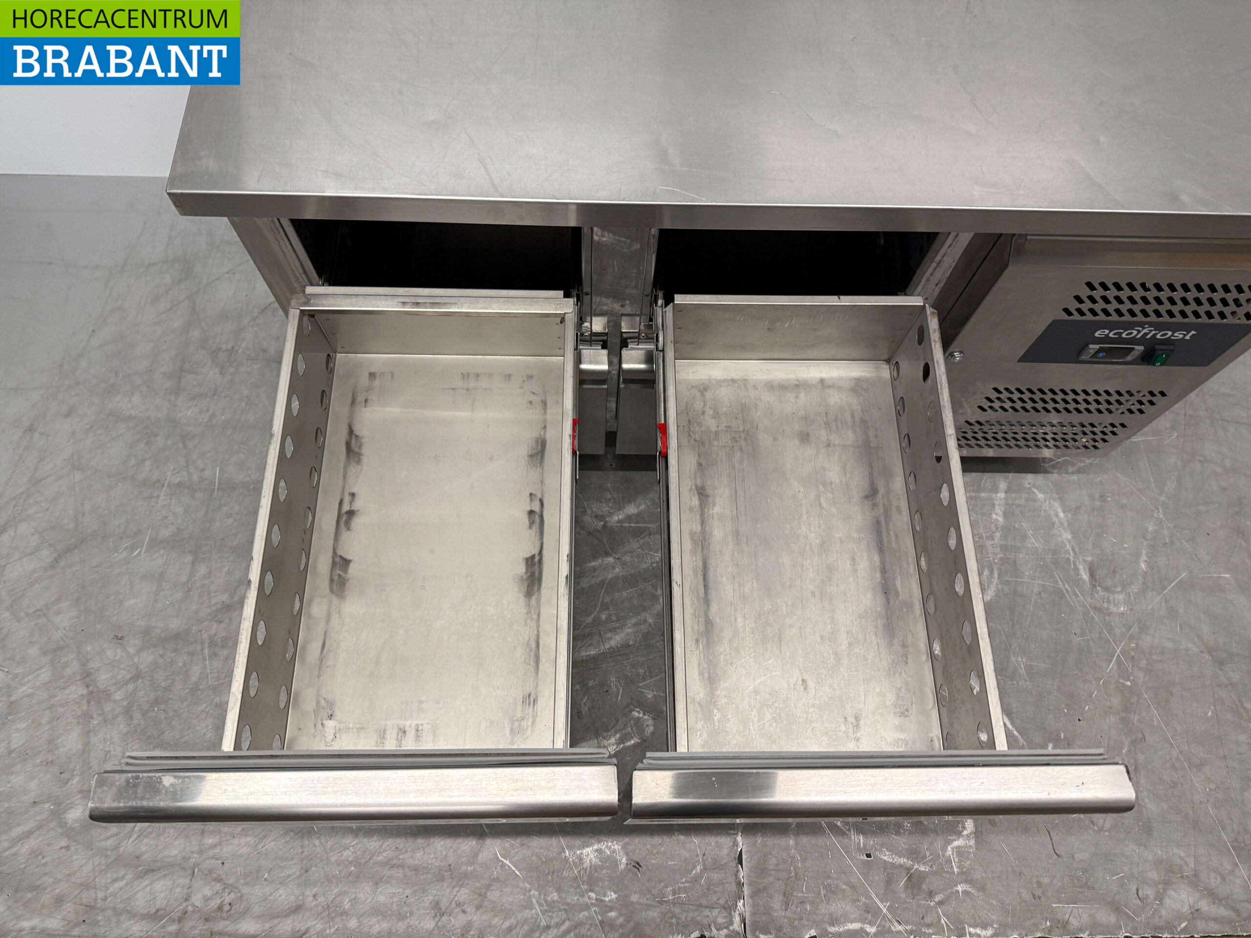 Stainless steel Ecofrost Refrigerated Workbench 4 Drawers 136 cm 230V Catering - Image 5
