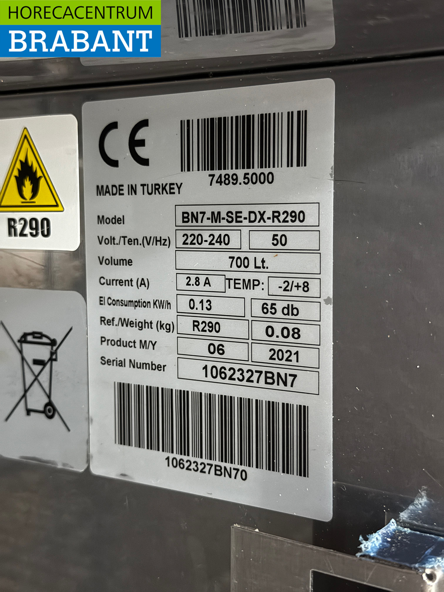 Stainless steel Combisteel Refrigerator 700 liters 230V Horeca - Image 5