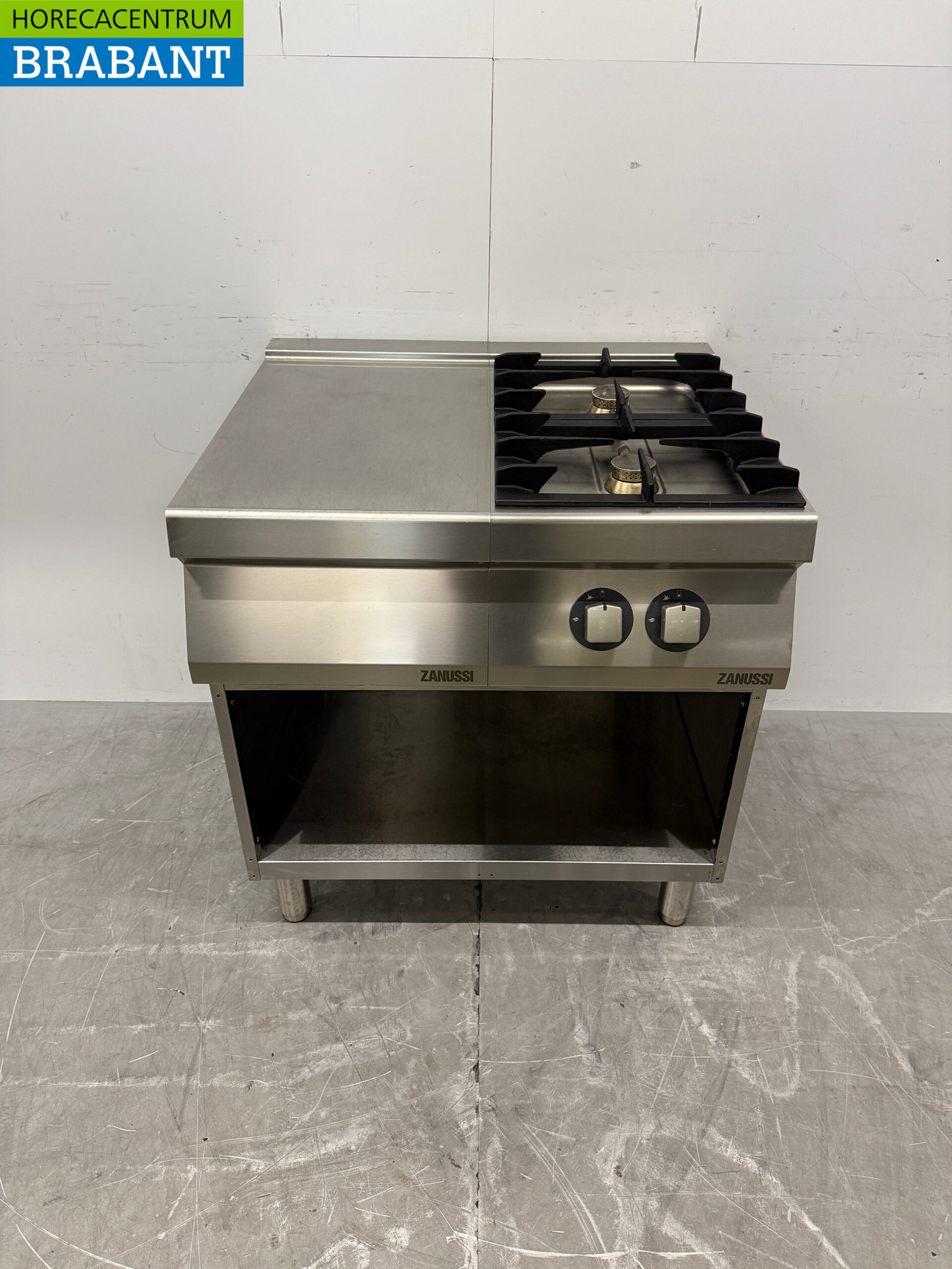 Stainless steel Zanussi 2 burner Stove with Work Unit 80 cm GAS Catering