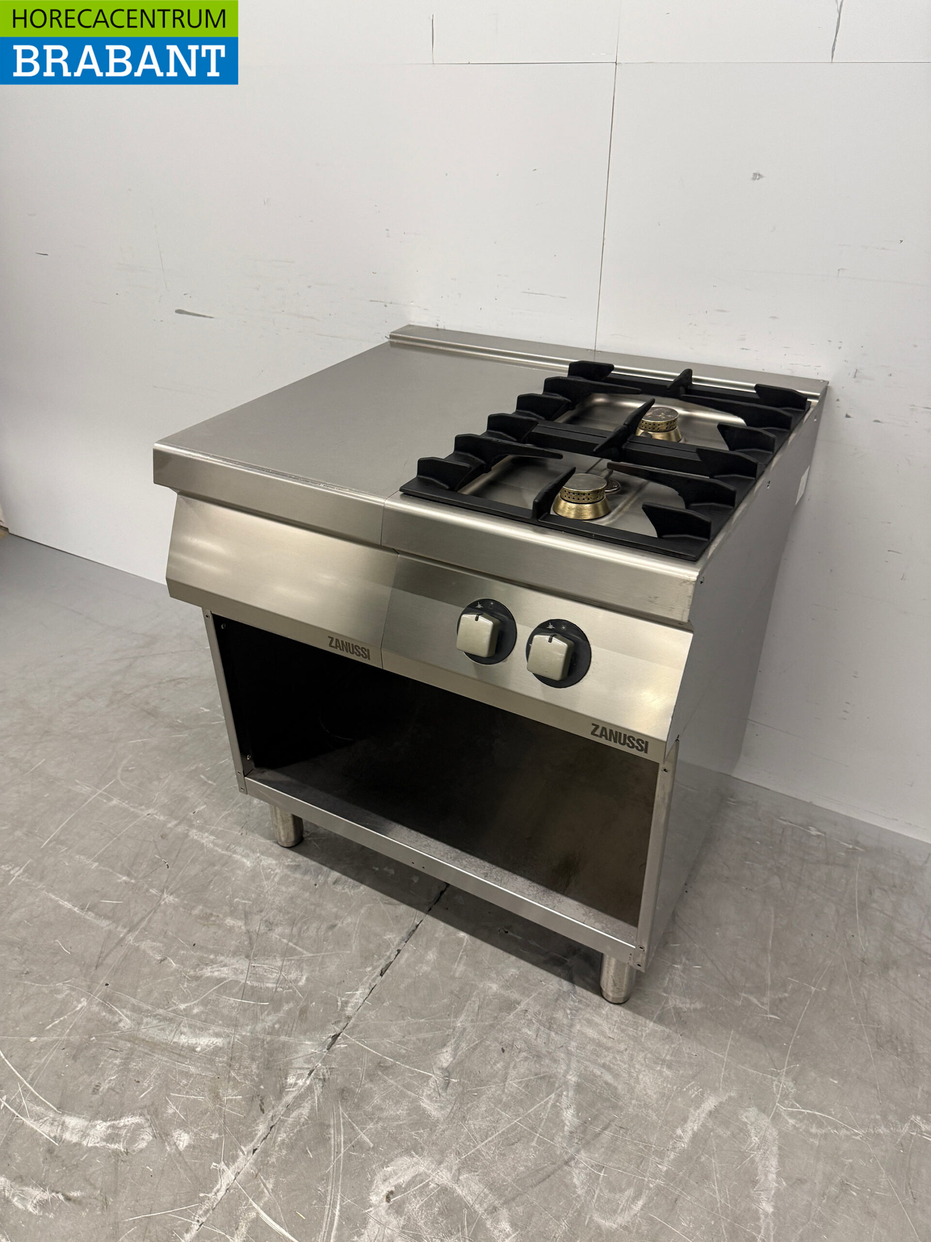 Stainless steel Zanussi 2 burner Stove with Work Unit 80 cm GAS Catering - Image 2