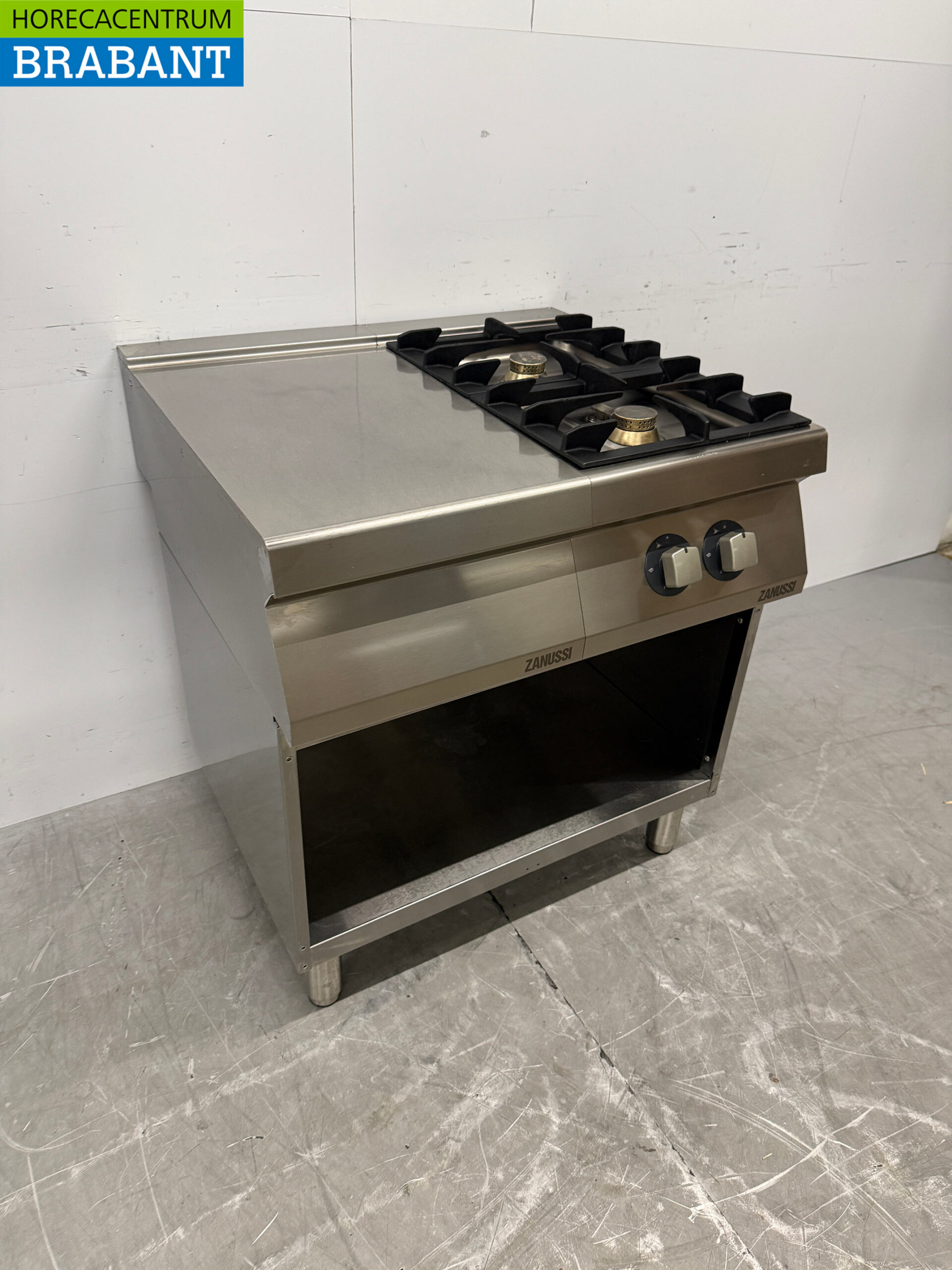 Stainless steel Zanussi 2 burner Stove with Work Unit 80 cm GAS Catering - Image 3