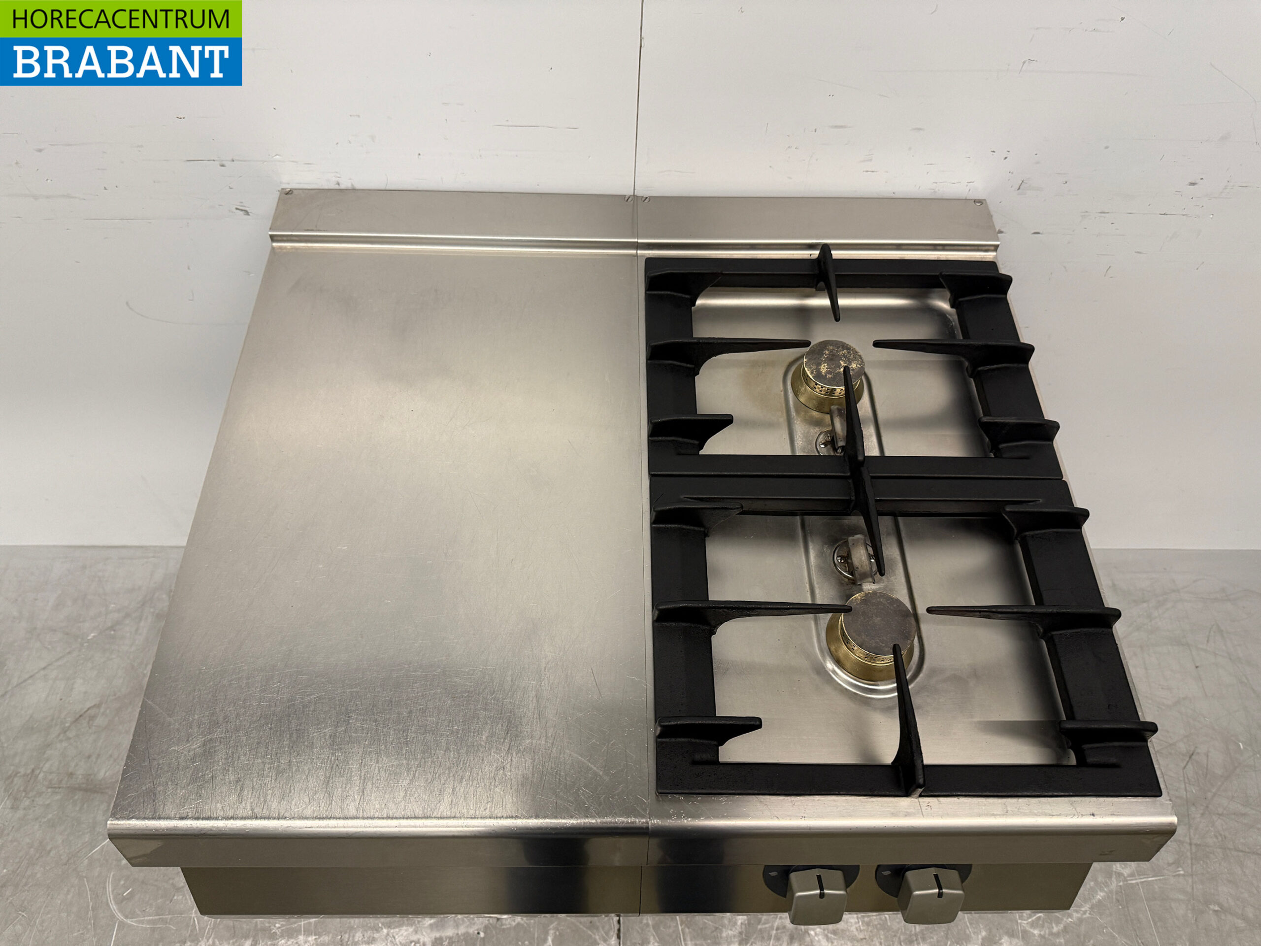 Stainless steel Zanussi 2 burner Stove with Work Unit 80 cm GAS Catering - Image 4