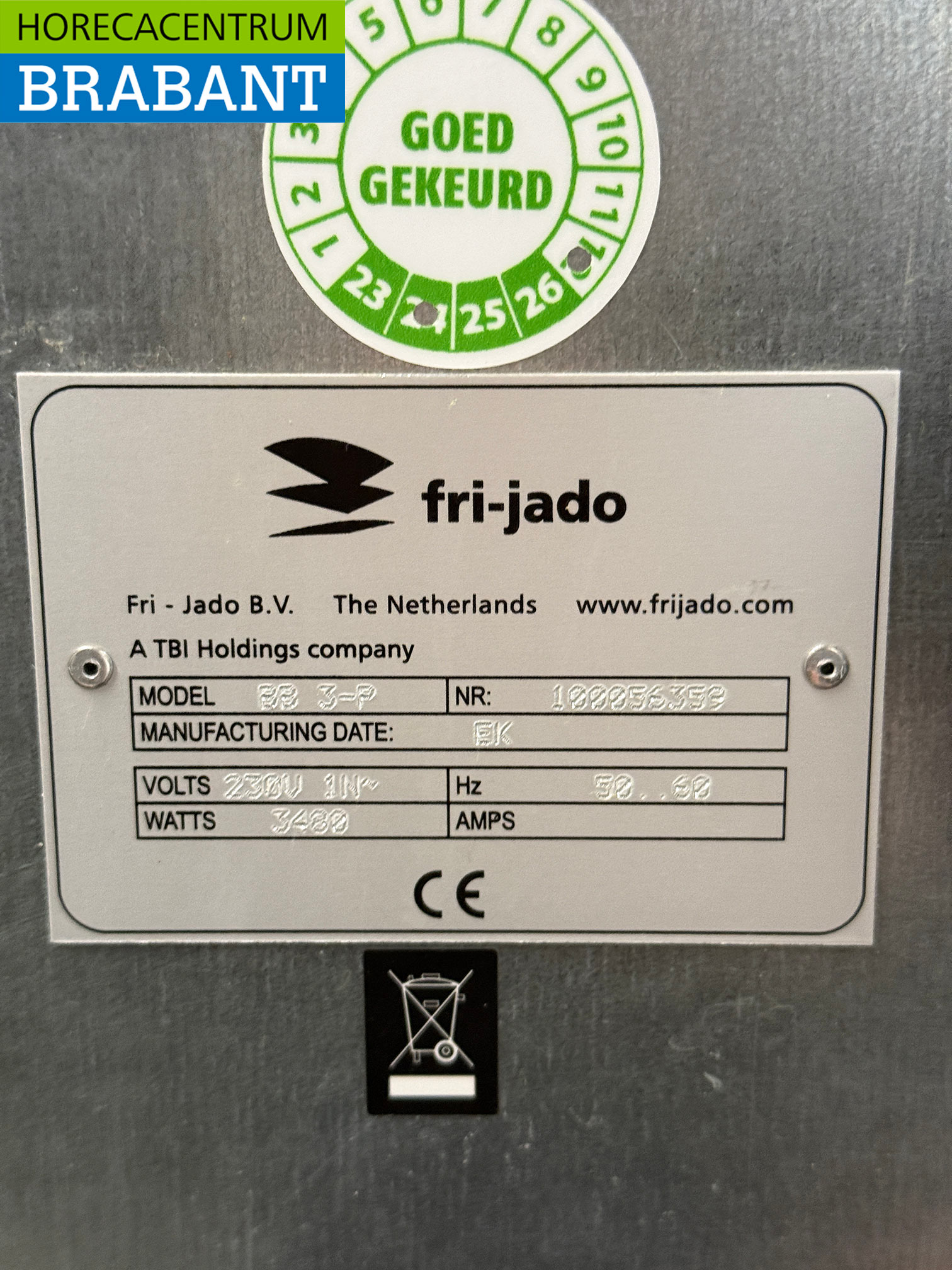 Stainless steel Fri-Jado Hot air oven with moisture injection 3 x 60/40 cm 230V Horeca - Image 6