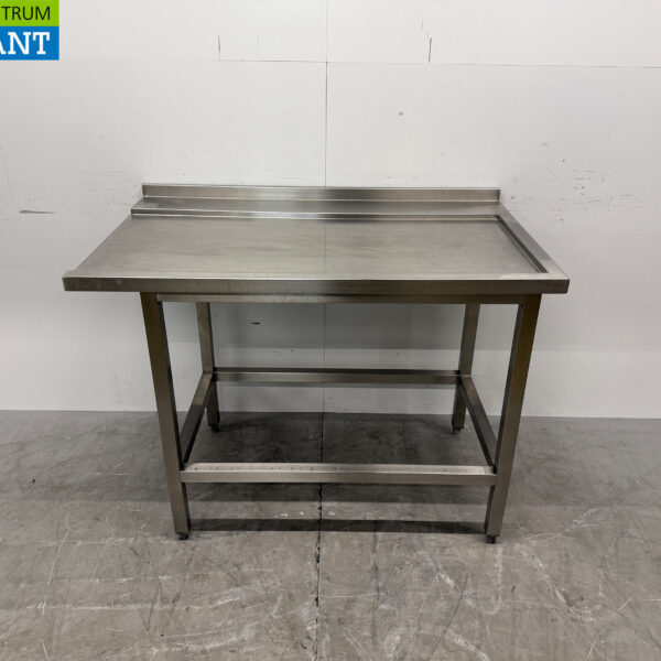 Stainless steel Drainage table for slide-through dishwasher 120 x 72.5 x 87.5 cm Horeca