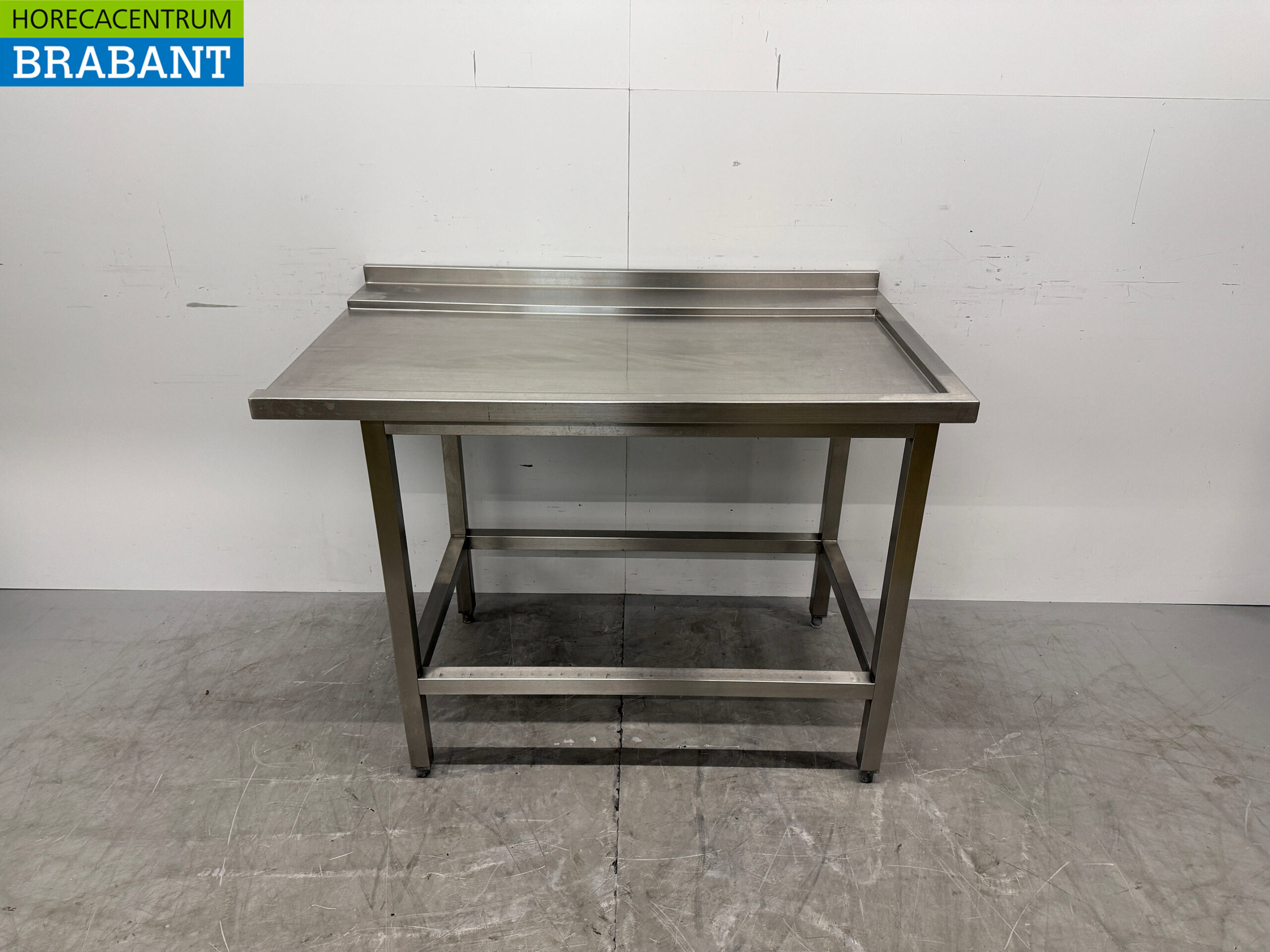Stainless steel Drainage table for slide-through dishwasher 120 x 72.5 x 87.5 cm Horeca