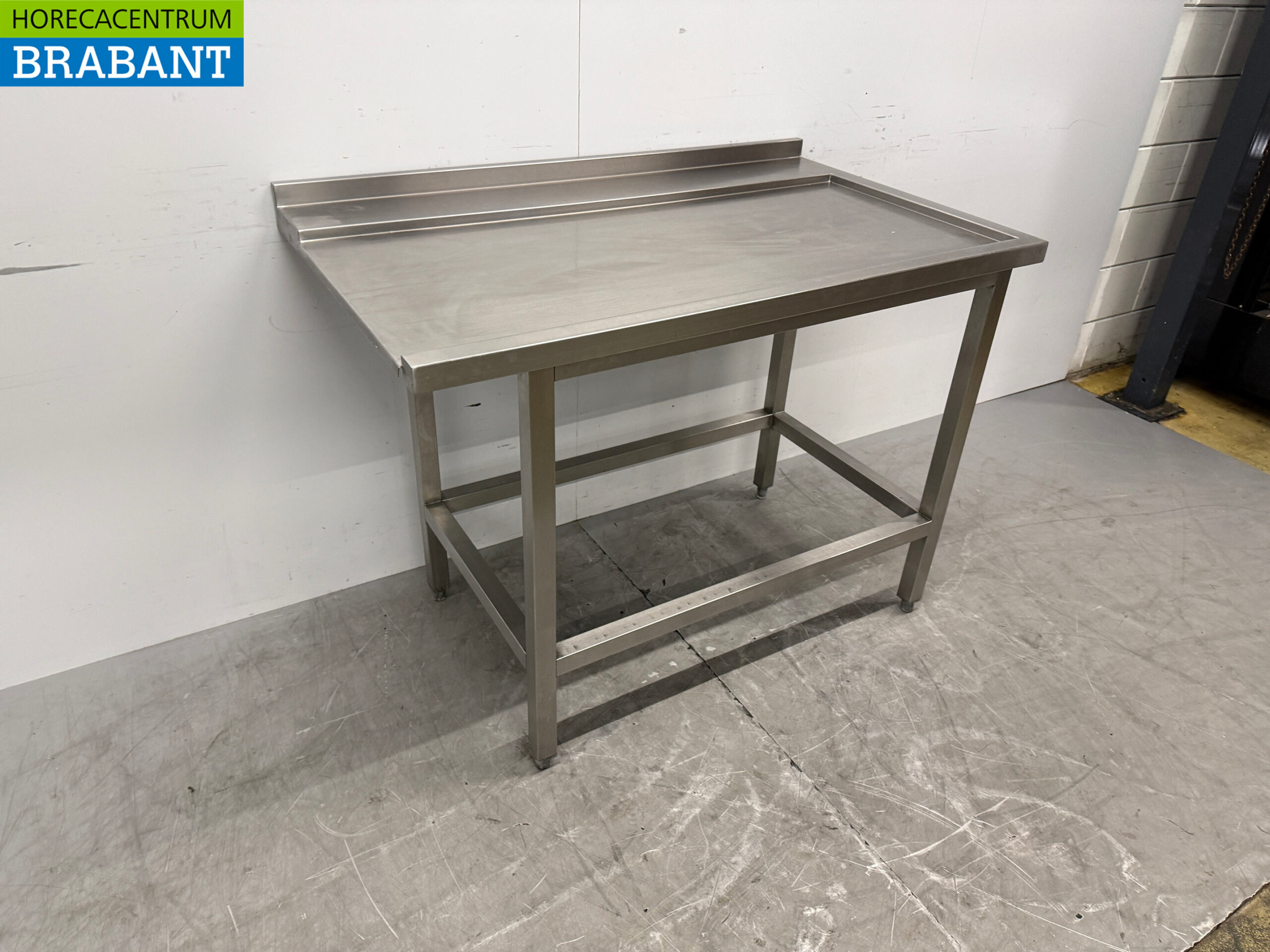Stainless steel Drainage table for slide-through dishwasher 120 x 72.5 x 87.5 cm Horeca - Image 3