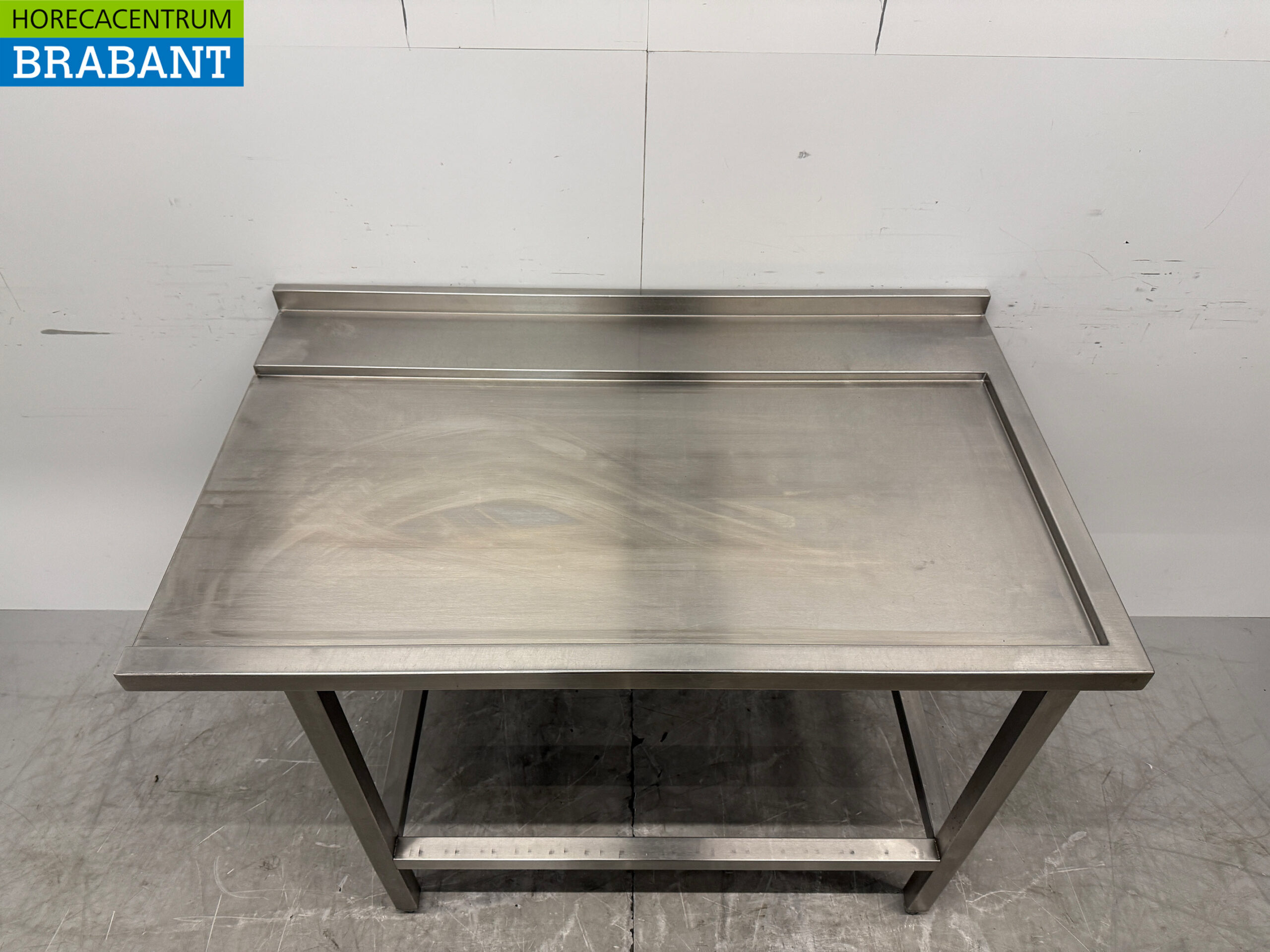 Stainless steel Drainage table for slide-through dishwasher 120 x 72.5 x 87.5 cm Horeca - Image 4