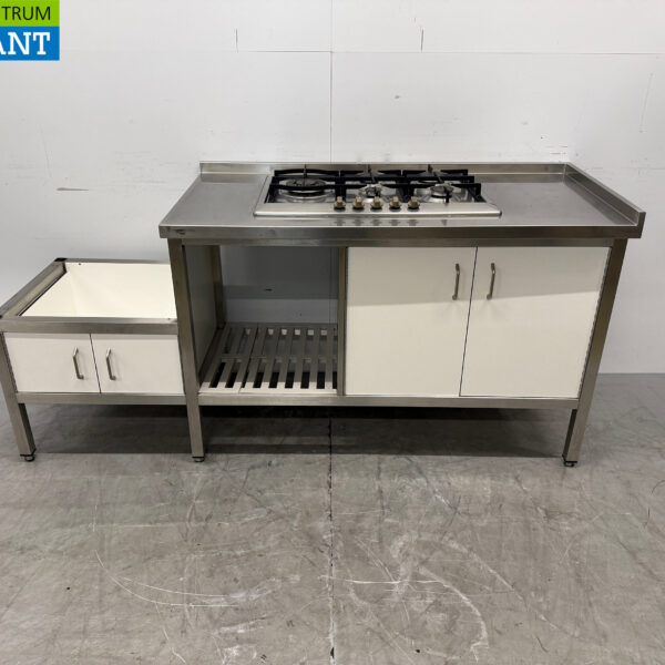 Stainless Steel Work Cabinet with 4 Doors 196.5 x 70 x 89 cm GAS Catering