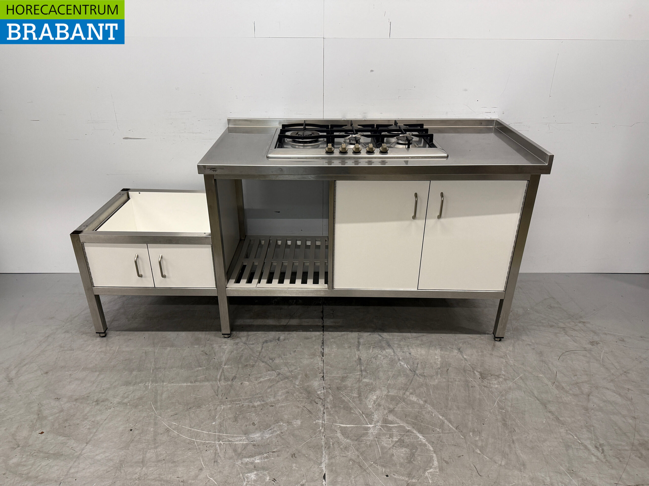Stainless Steel Work Cabinet with 4 Doors 196.5 x 70 x 89 cm GAS Catering