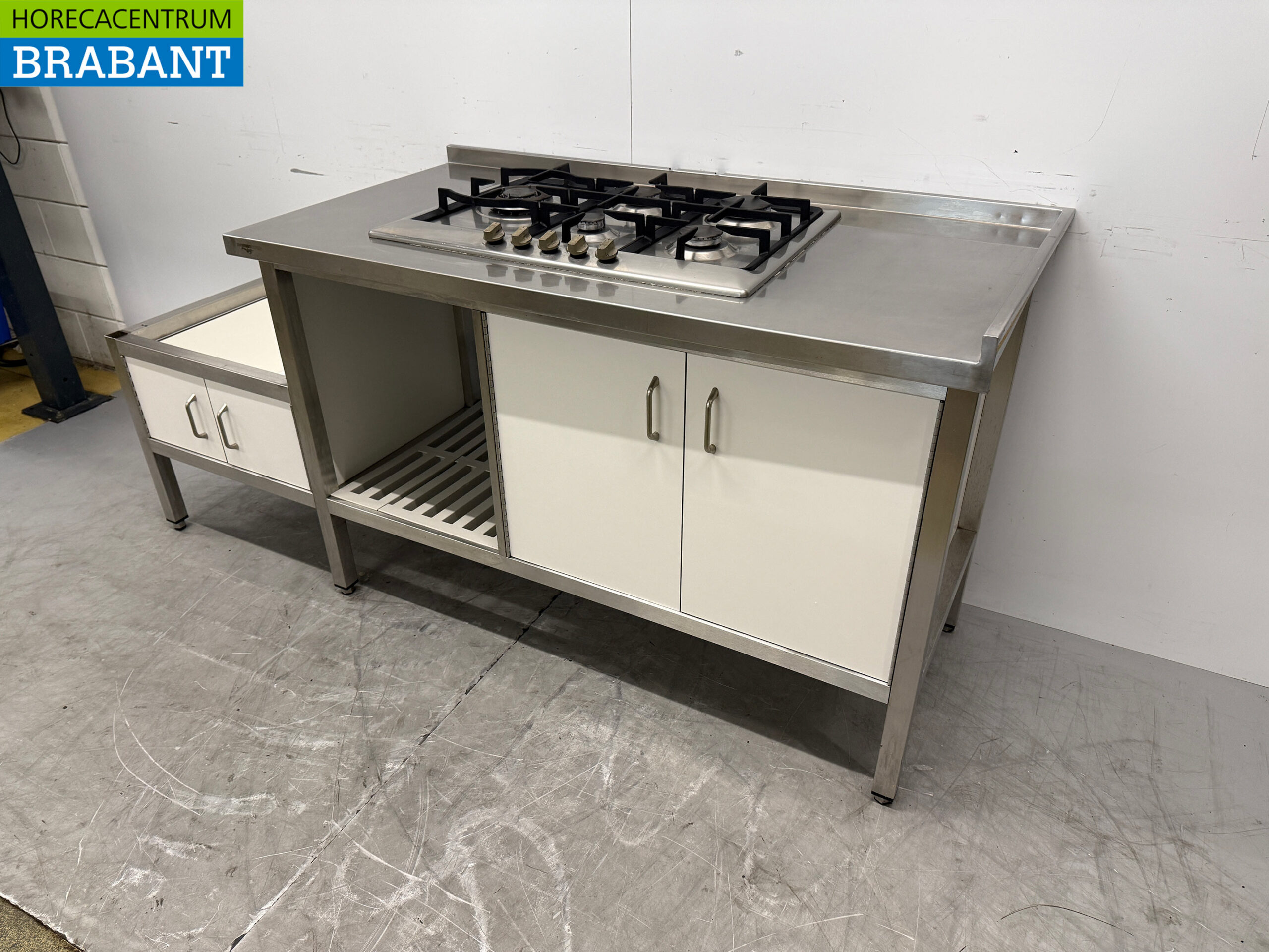 Stainless Steel Work Cabinet with 4 Doors 196.5 x 70 x 89 cm GAS Catering - Image 2