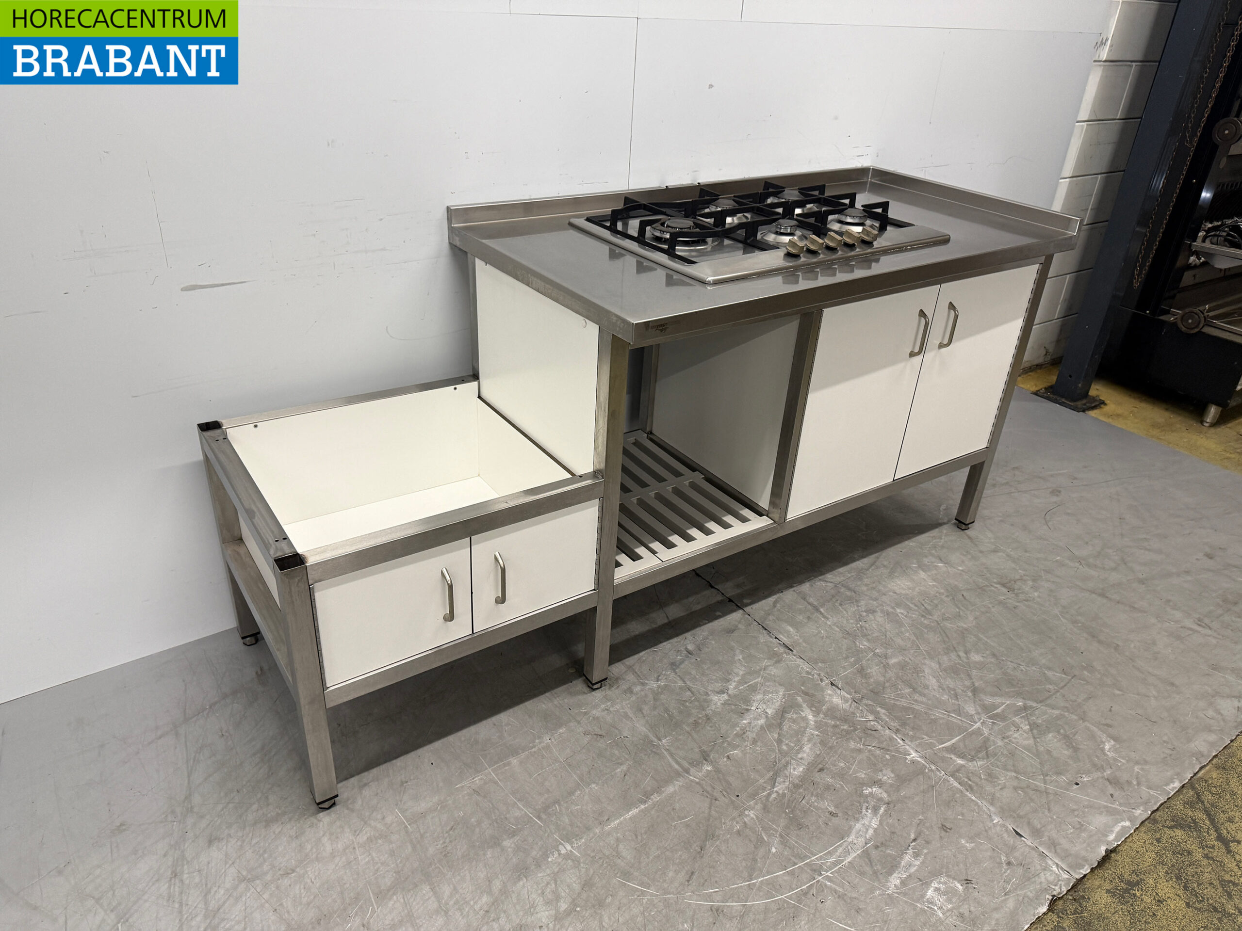 Stainless Steel Work Cabinet with 4 Doors 196.5 x 70 x 89 cm GAS Catering - Image 3