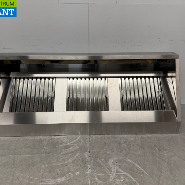 Stainless Steel Hakvoort Range Hood, Angled Model, 200 cm, Commercial