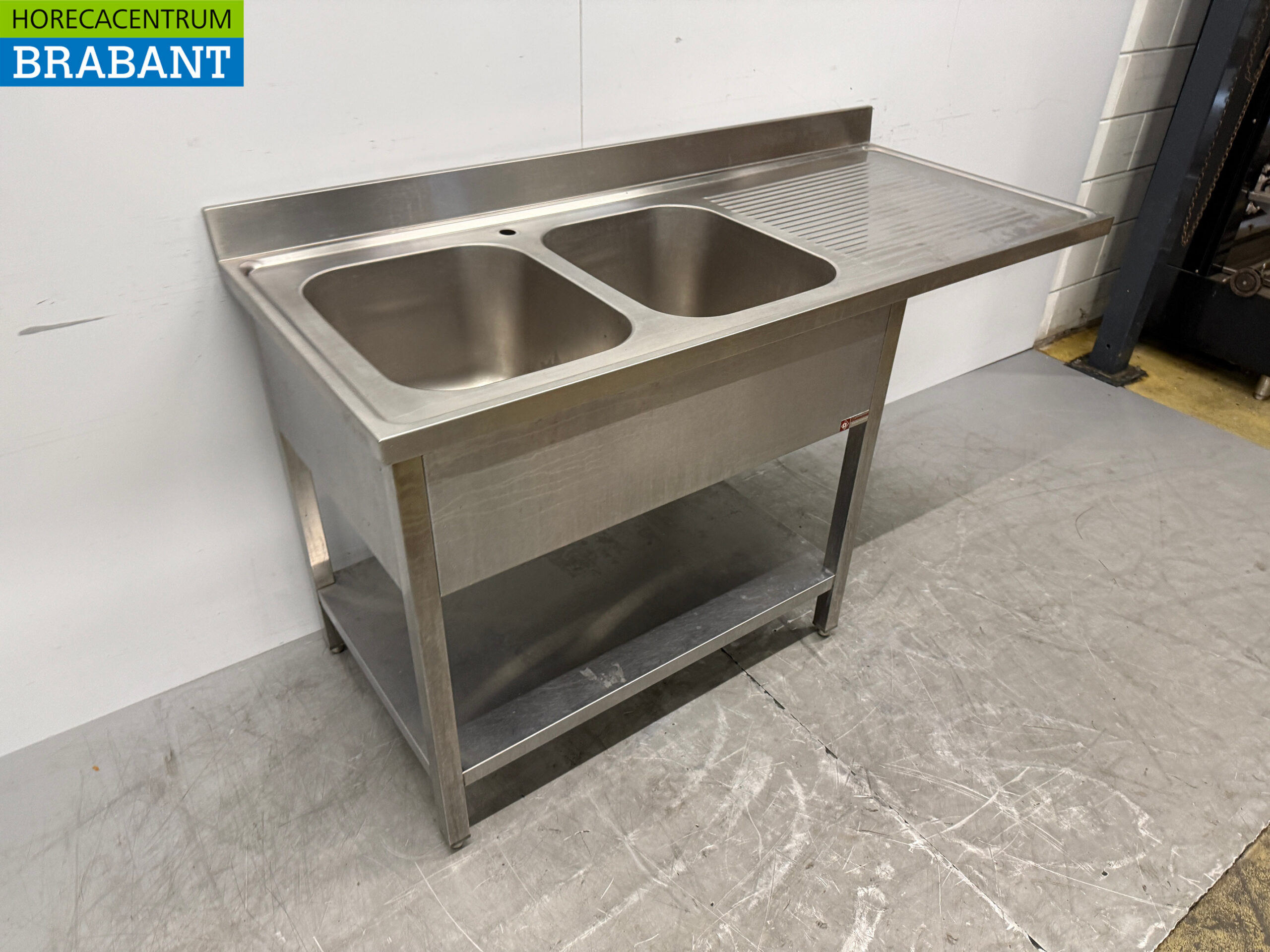 Stainless Steel Sink with Double Basins, 160 x 70 x 88 cm, Commercial Use - Image 3