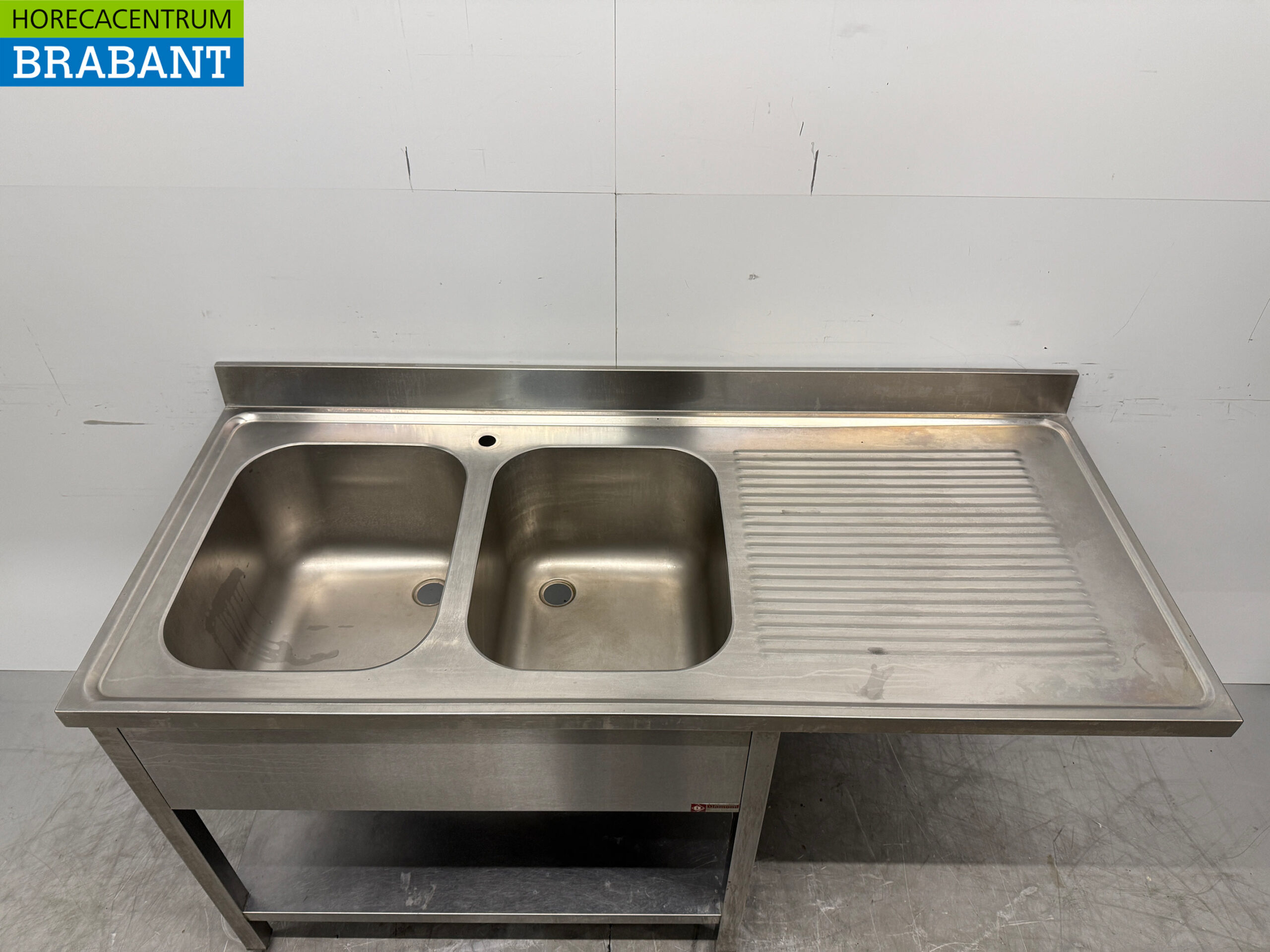 Stainless Steel Sink with Double Basins, 160 x 70 x 88 cm, Commercial Use - Image 4